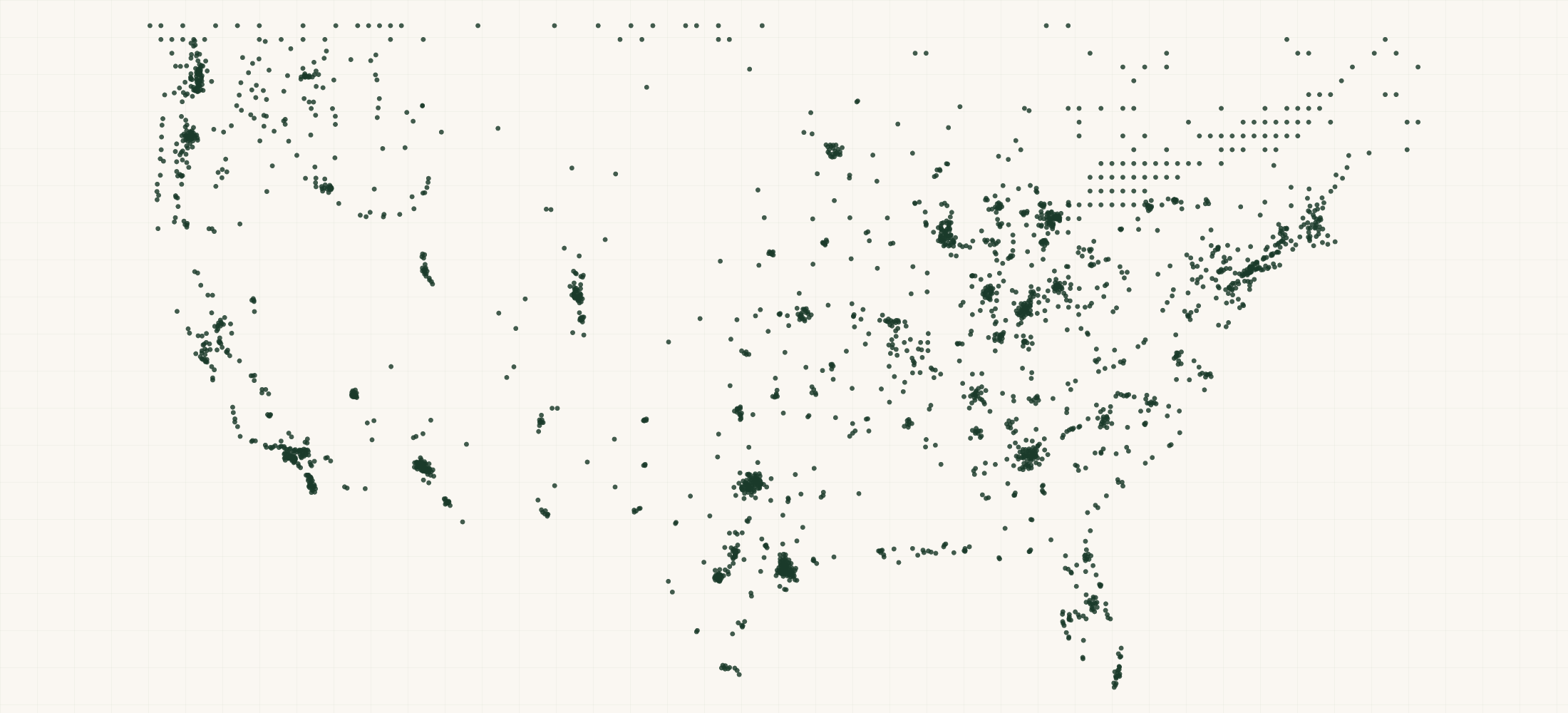 Map of where the Touren Retailers are