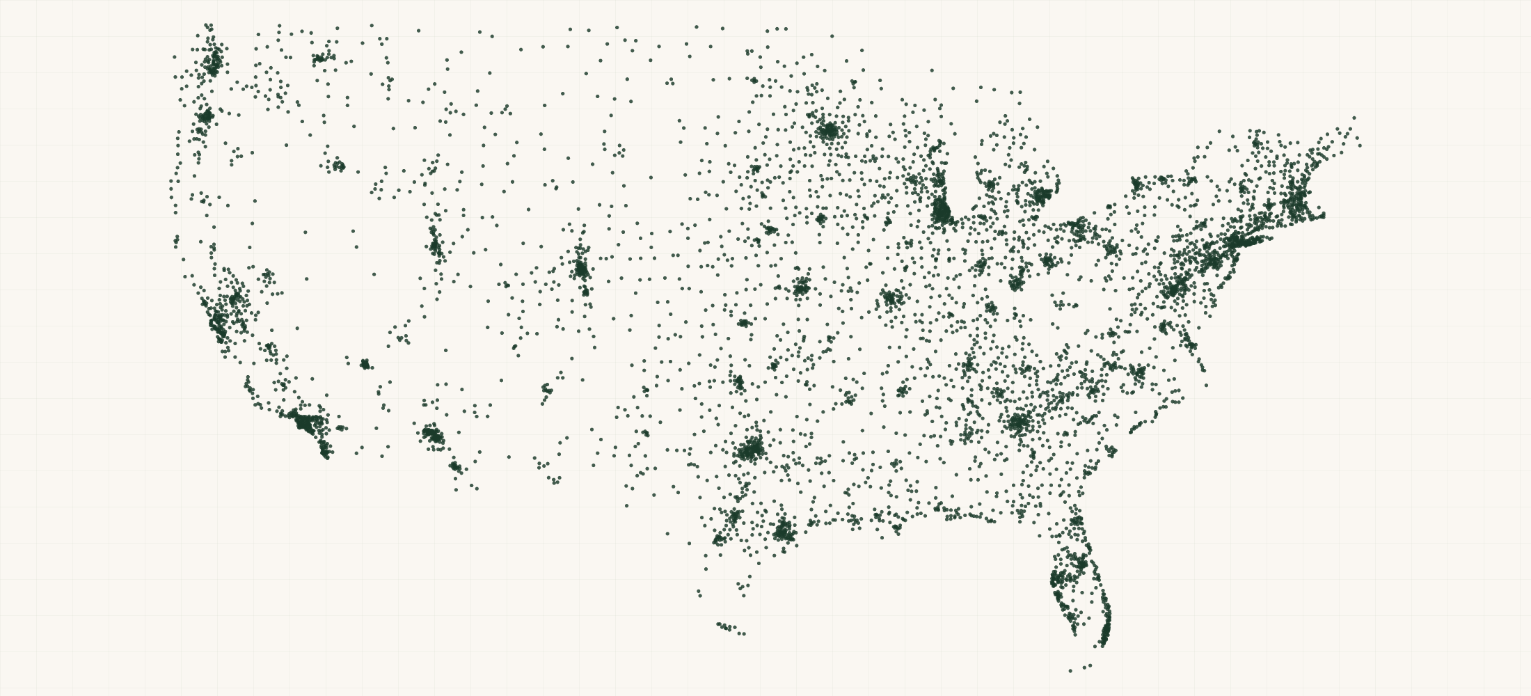 Map of where the Traeger Dealer Locations are