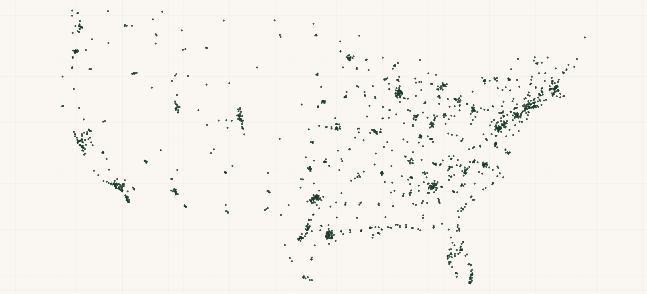 Map of where the TriggerPoint Retailers are