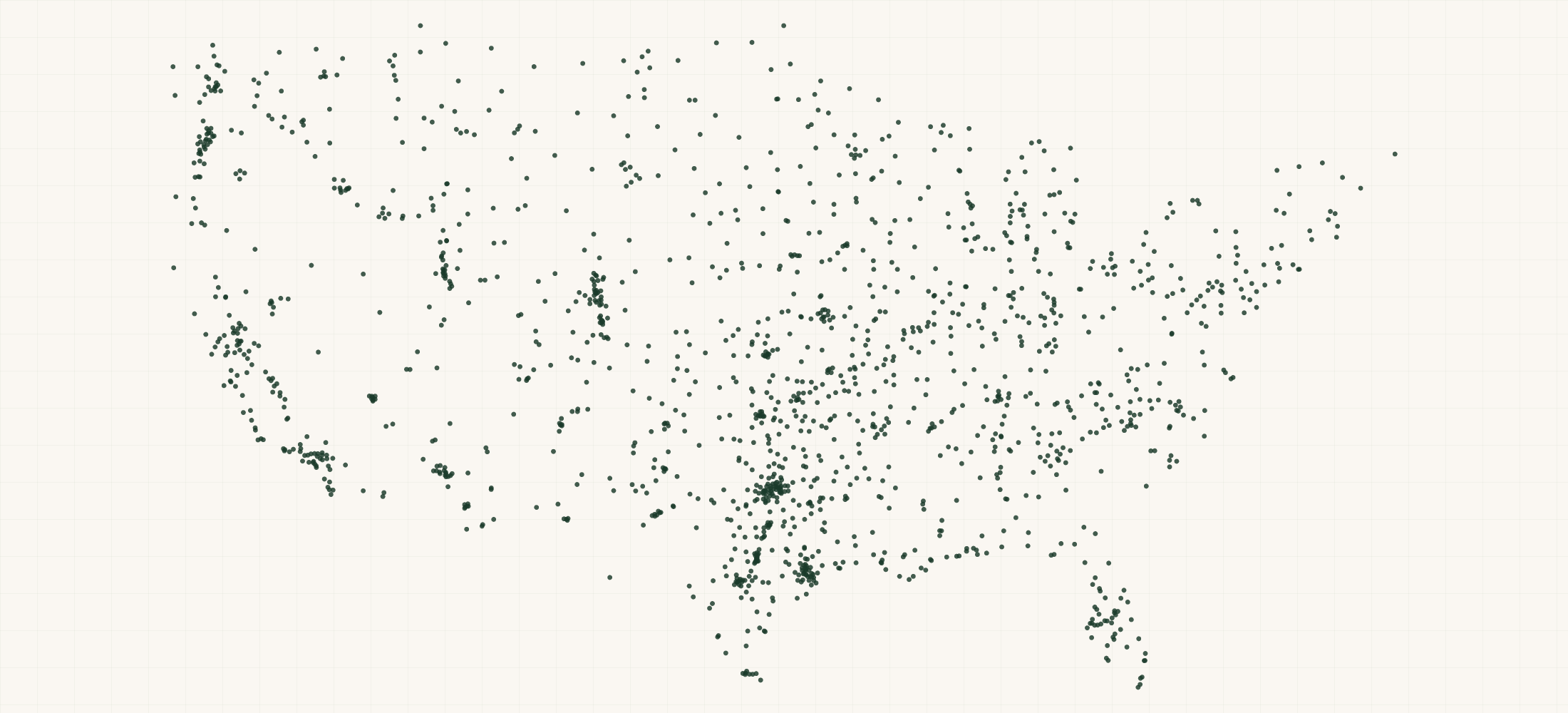 Map of where the Tru Western Retailers are