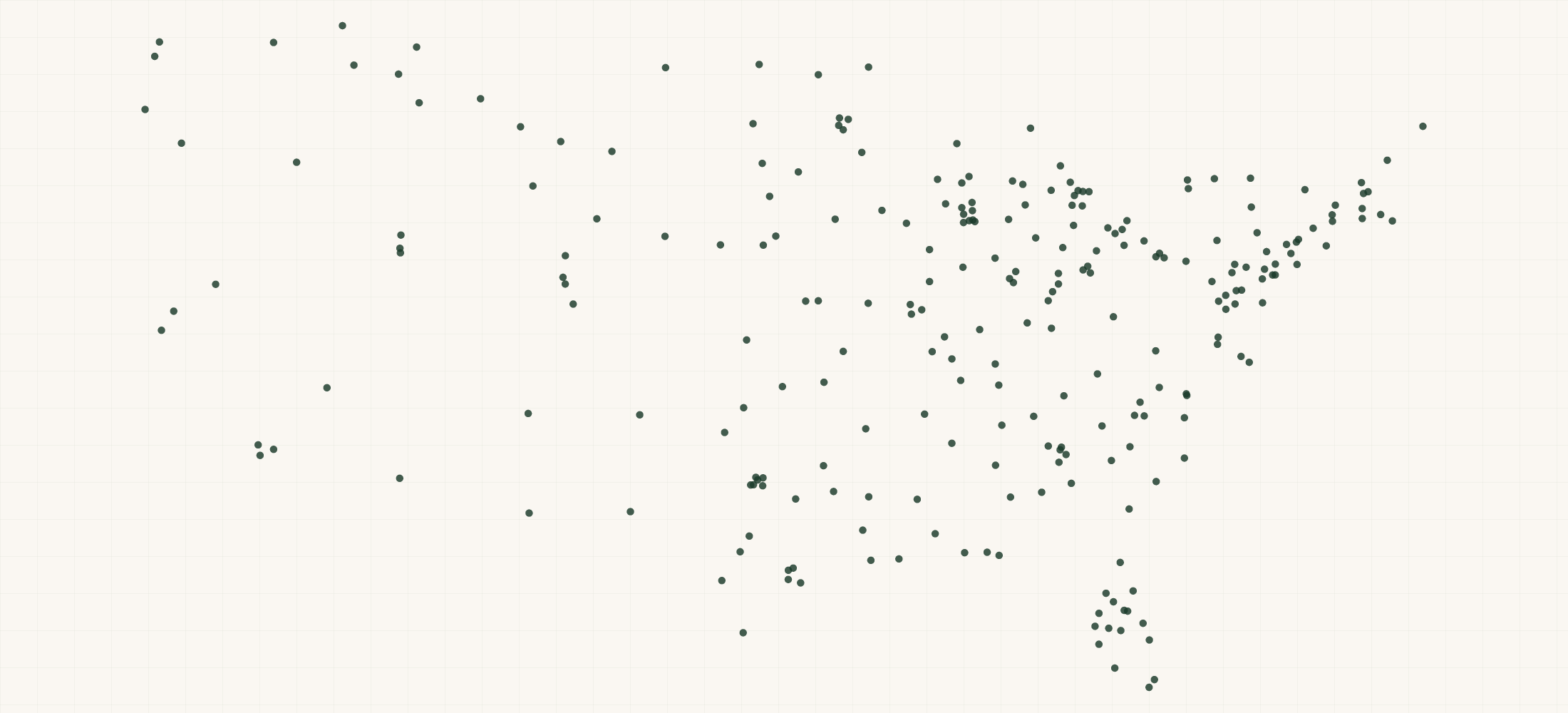 Map of where the TruGreen Locations are