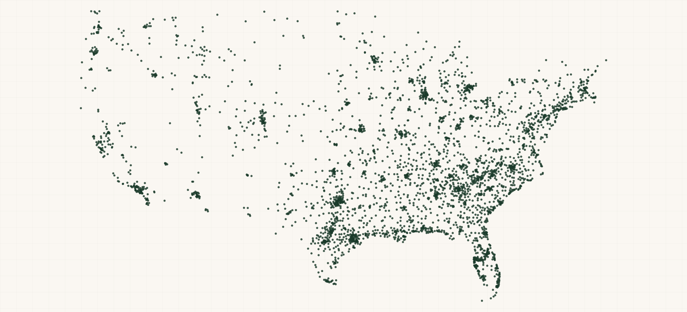 Map of where the Turtlebox Audio Retailers are