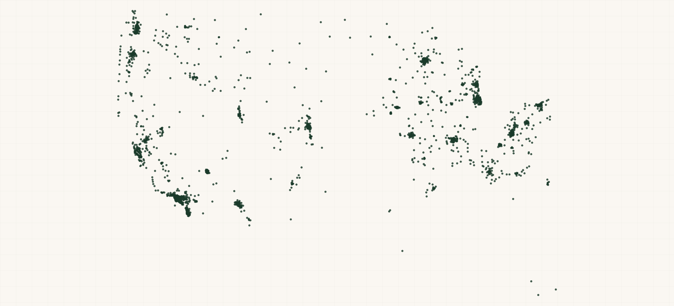 Map of where the U.S. Bank National Association Branches are