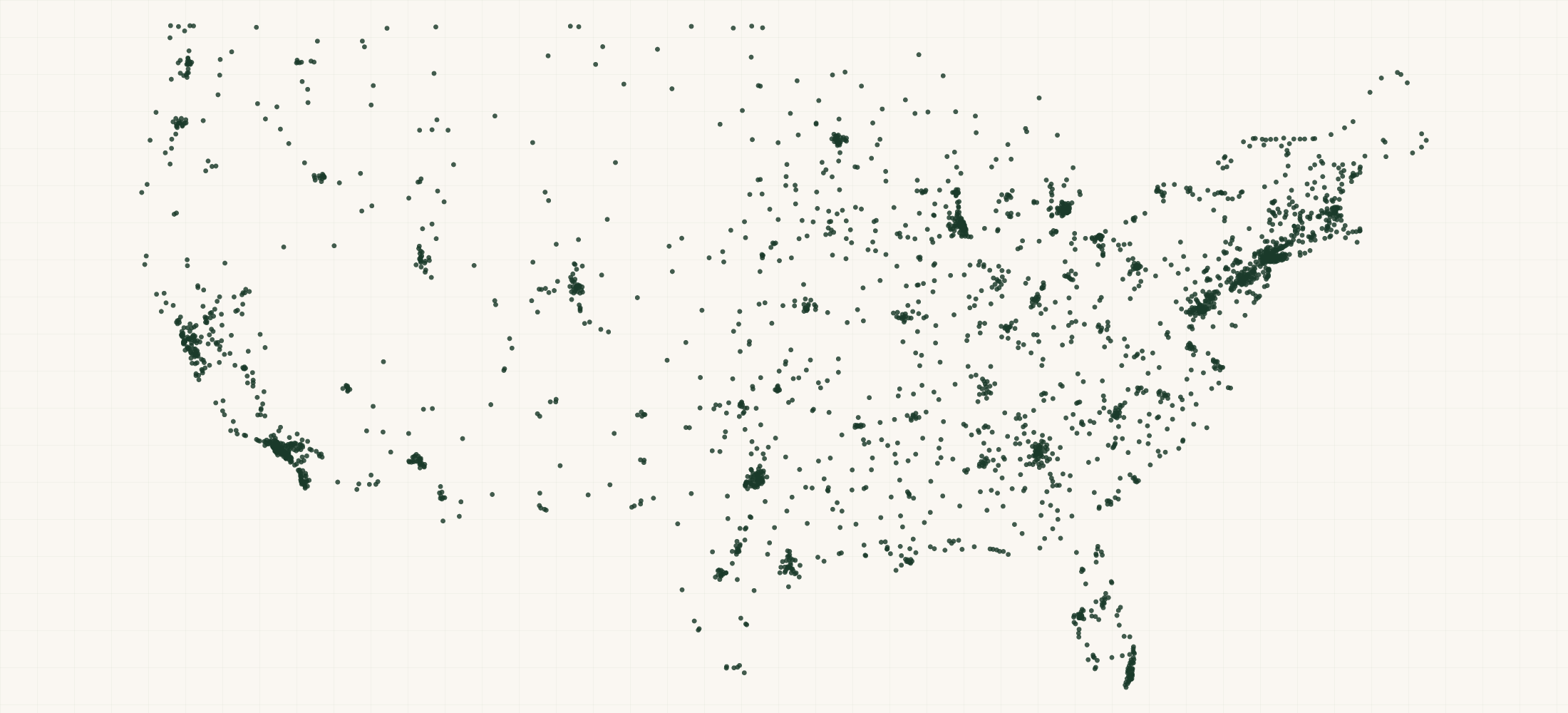 Map of where the UGG Retailers are
