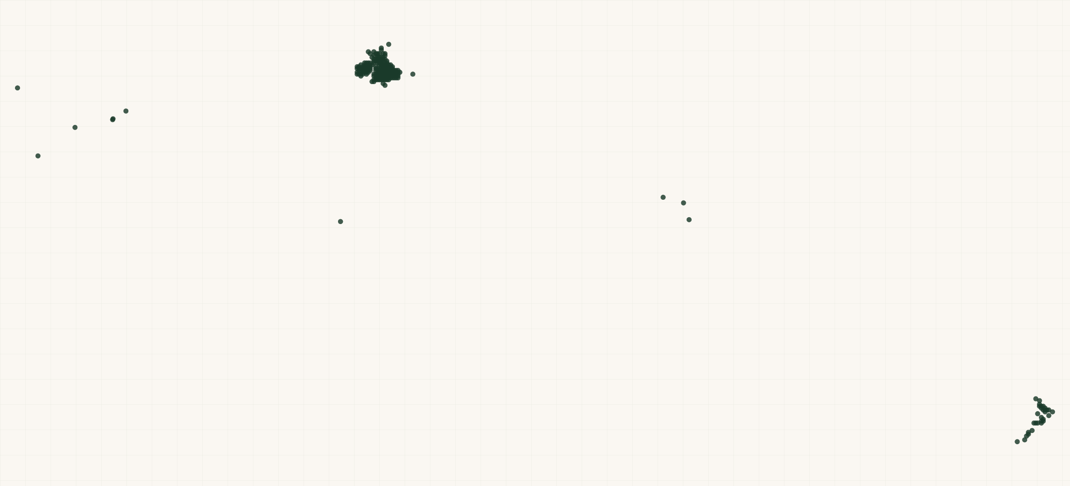 Map of where the Umberto Giannini Retailers are