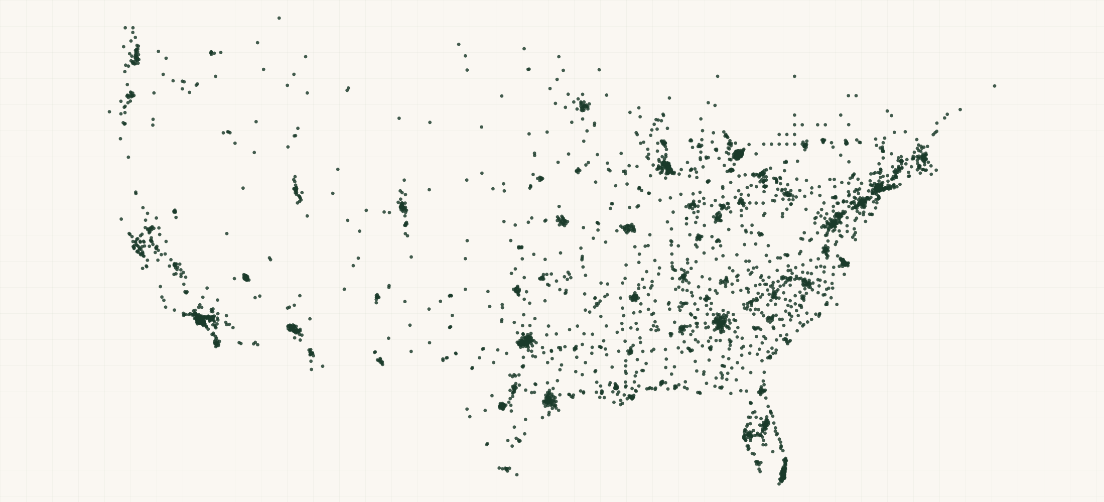 Map of where the Uncle Jimmy Retailers are