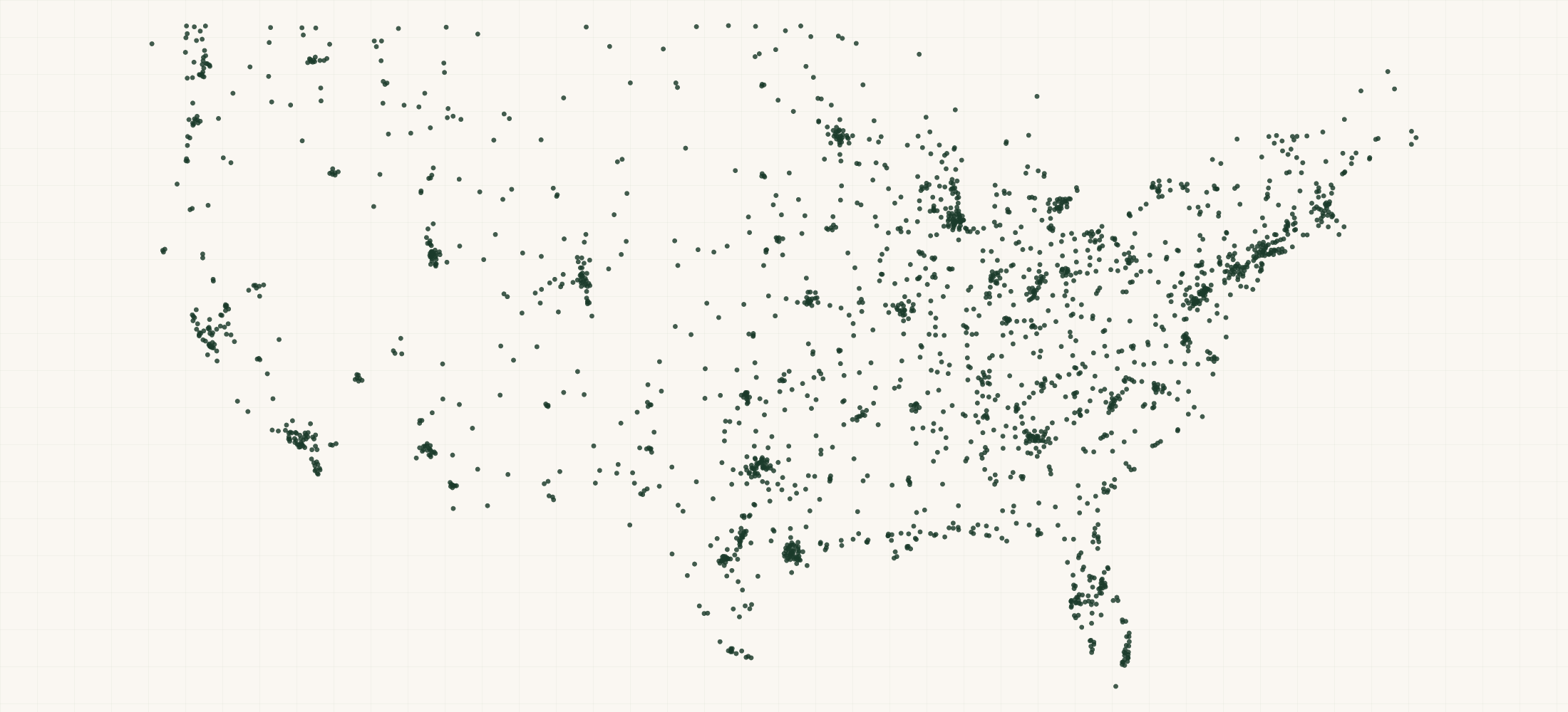 Map of where the Under Armour Retailers are