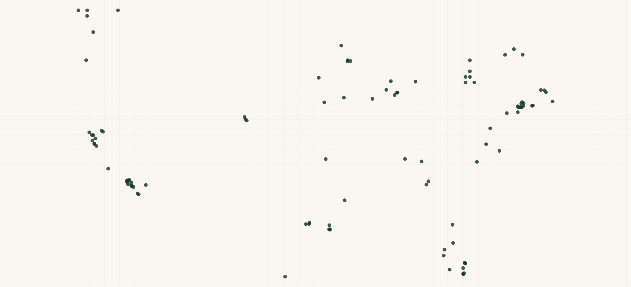 Map of where the Urban Bonfire Retailers are
