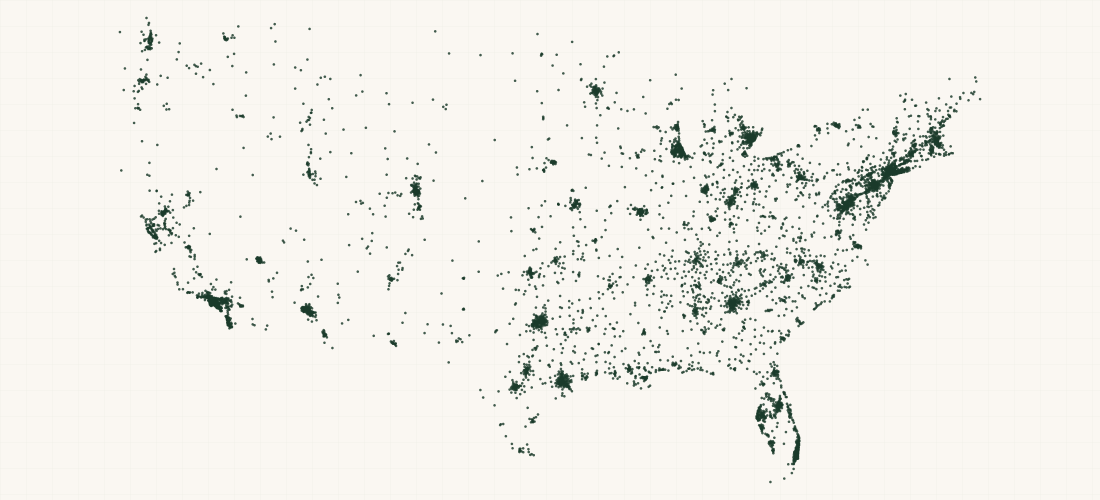 Map of where the US Urgent Care Centers are