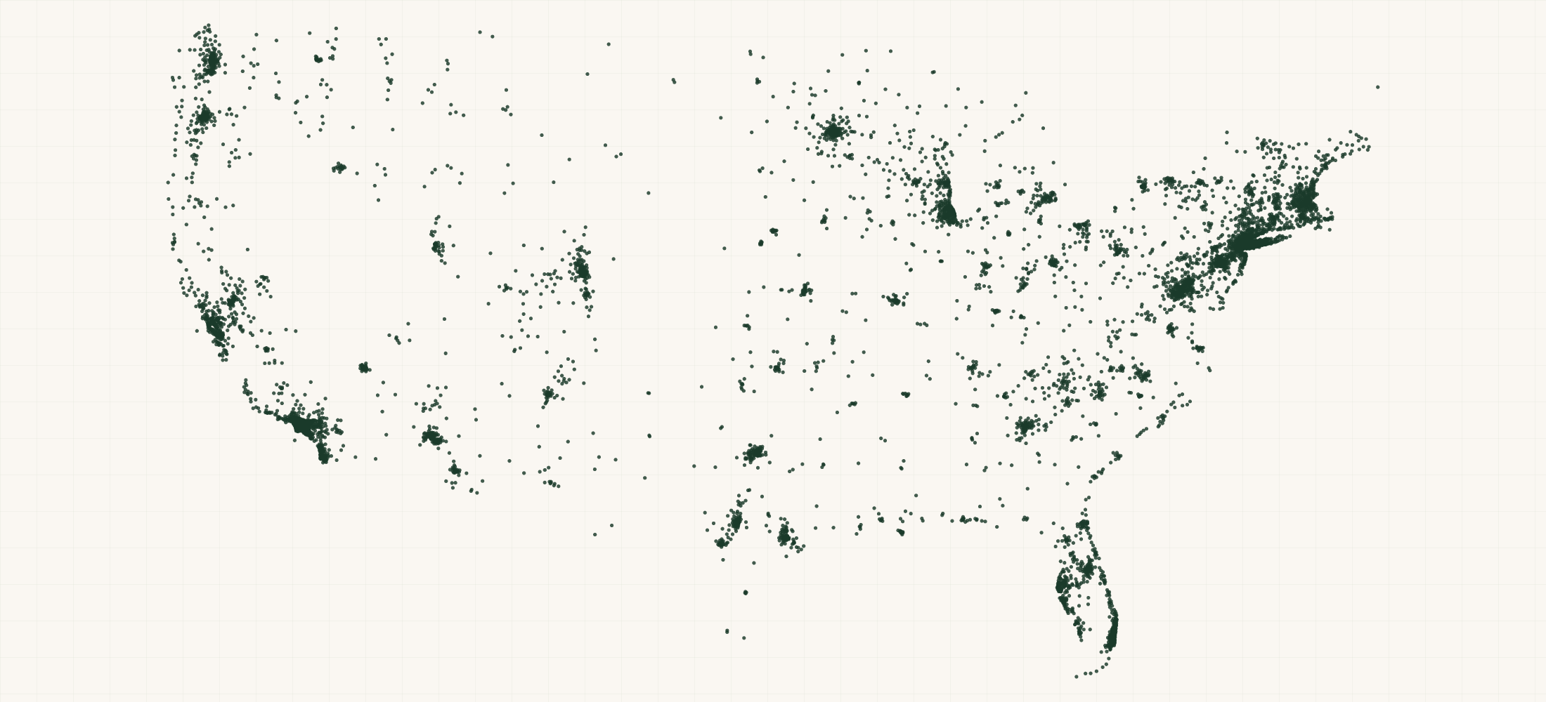 Map of where the US Acupuncturist Providers are