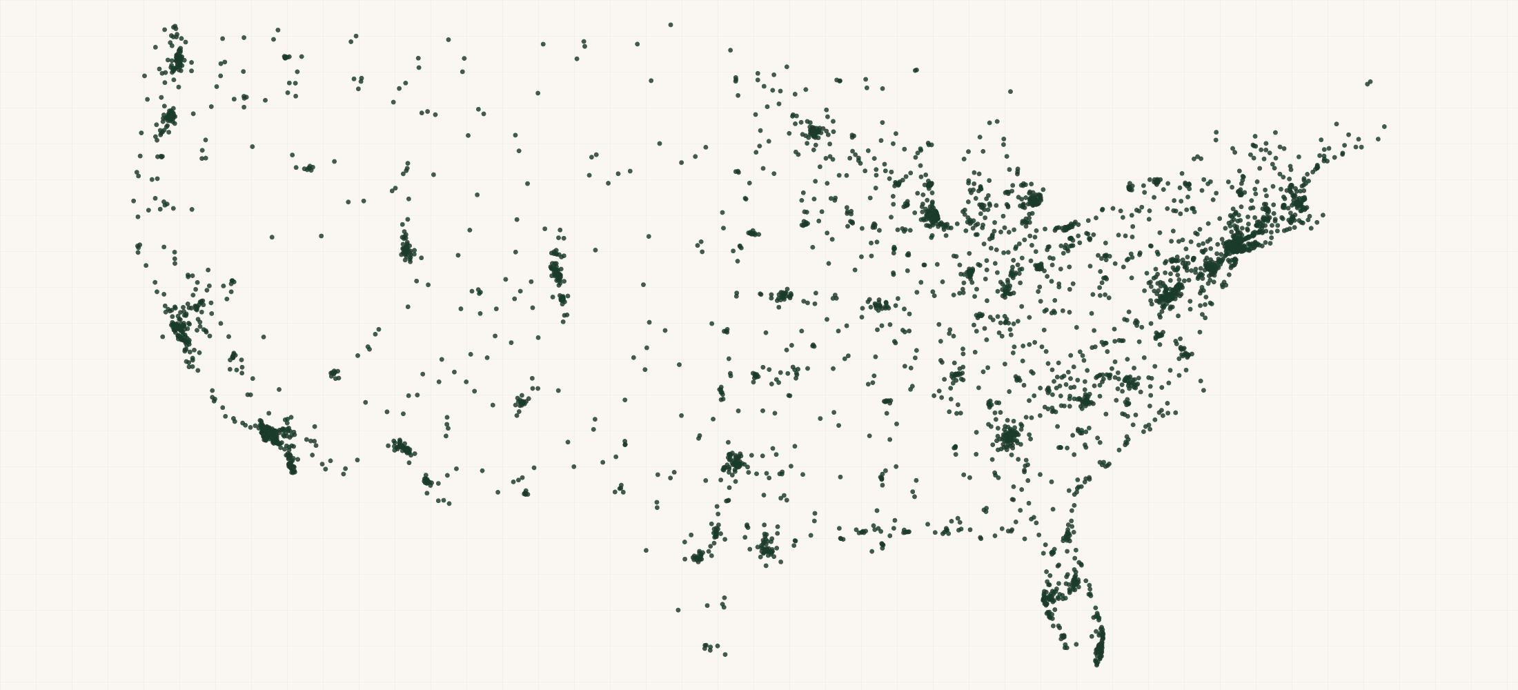 Map of where the US Advanced Practice Midwife Providers are