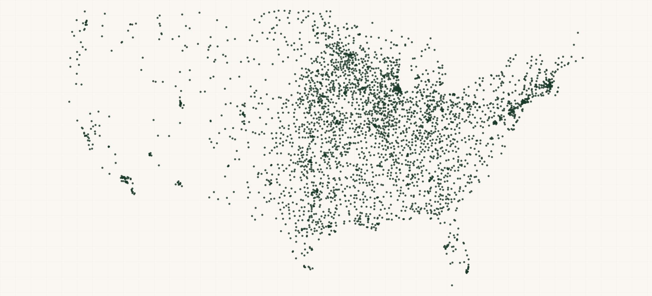 Map of where the US Banks — Every FDIC-Insured Institution are
