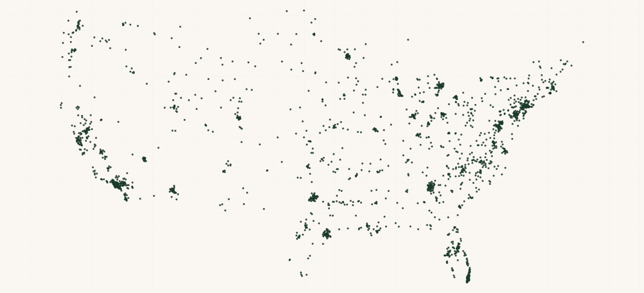 Map of where the US Case Manager/Care Coordinator Practices are