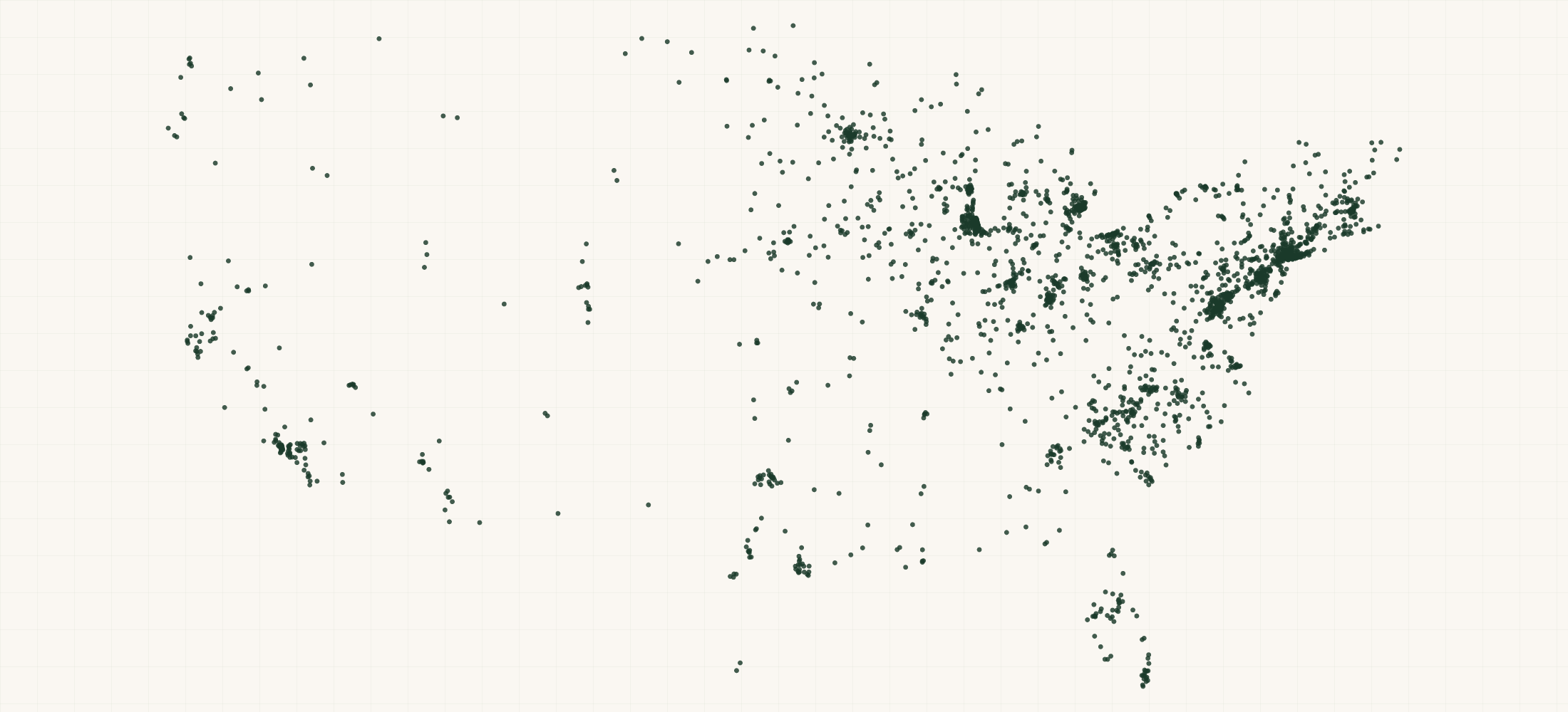 Map of where the US Churches are