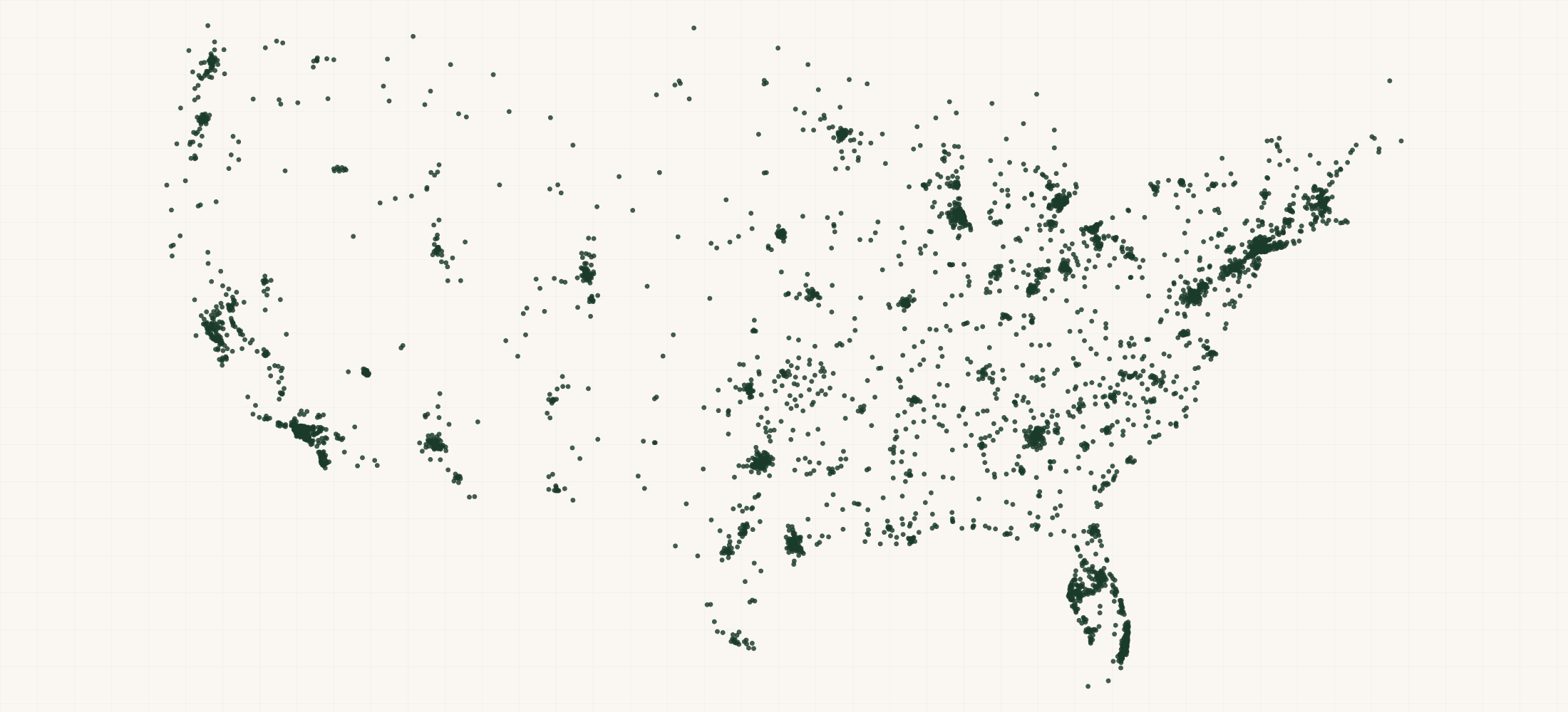Map of where the US Clinic/Center Providers are