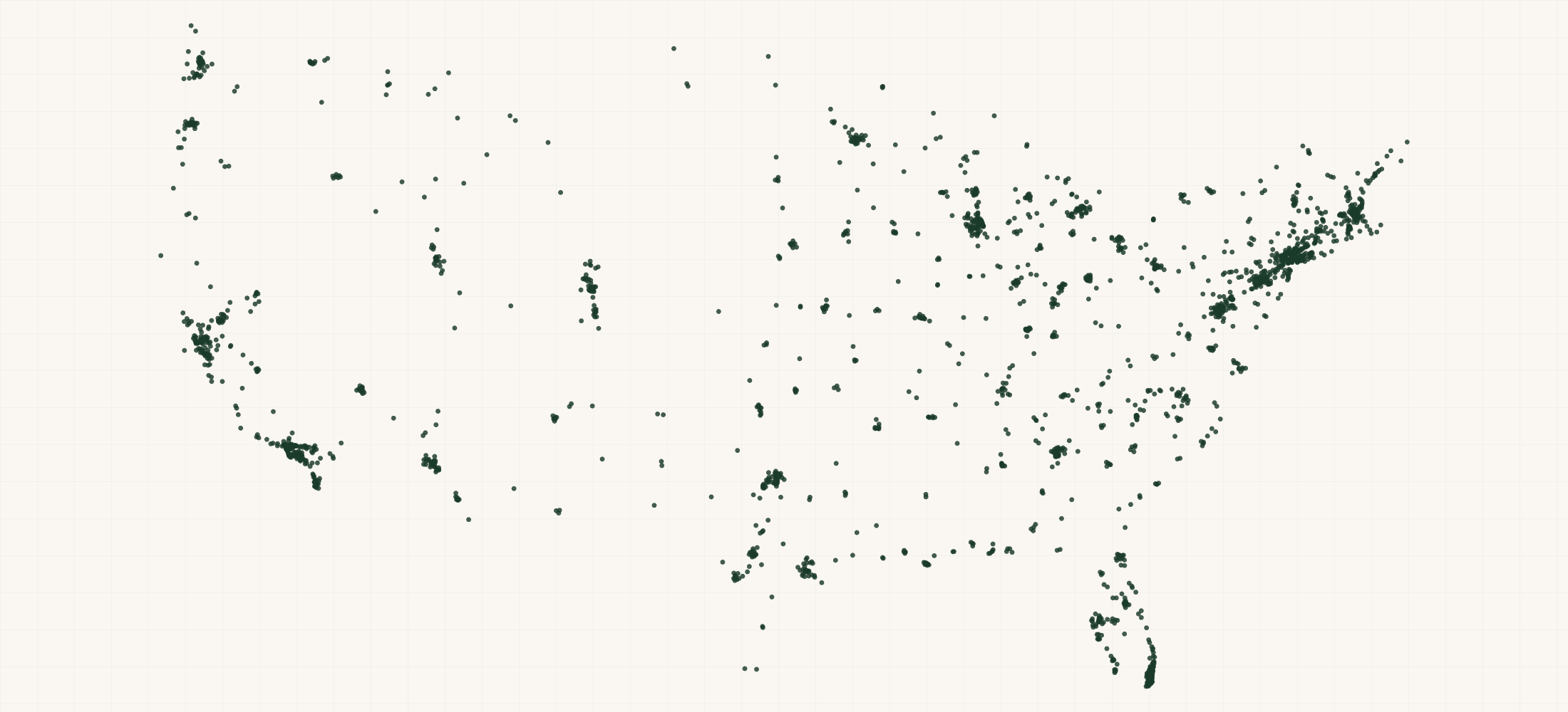 Map of where the US Clinical Neuropsychologist Providers are
