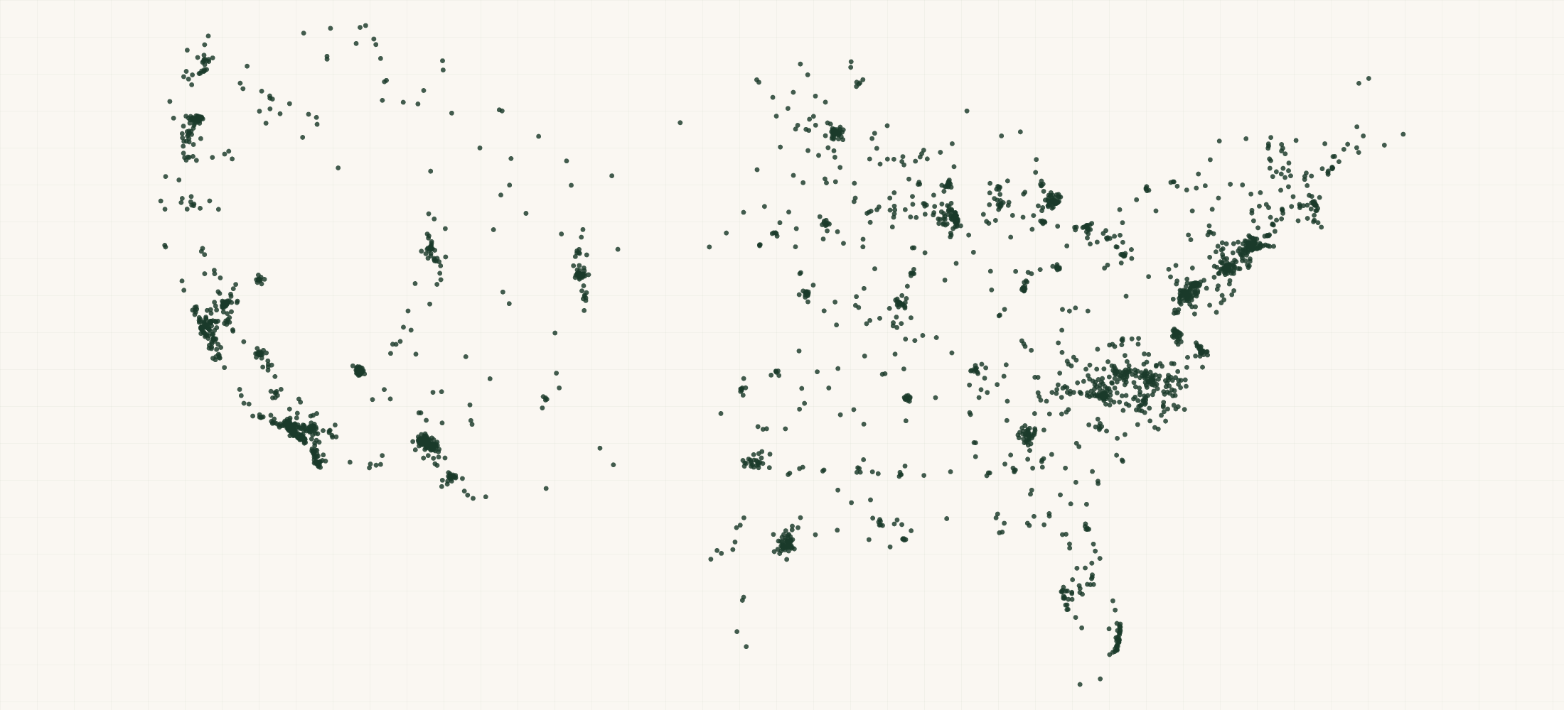 Map of where the US Community Based Residential Treatment Facility, Mental Illness Practices are
