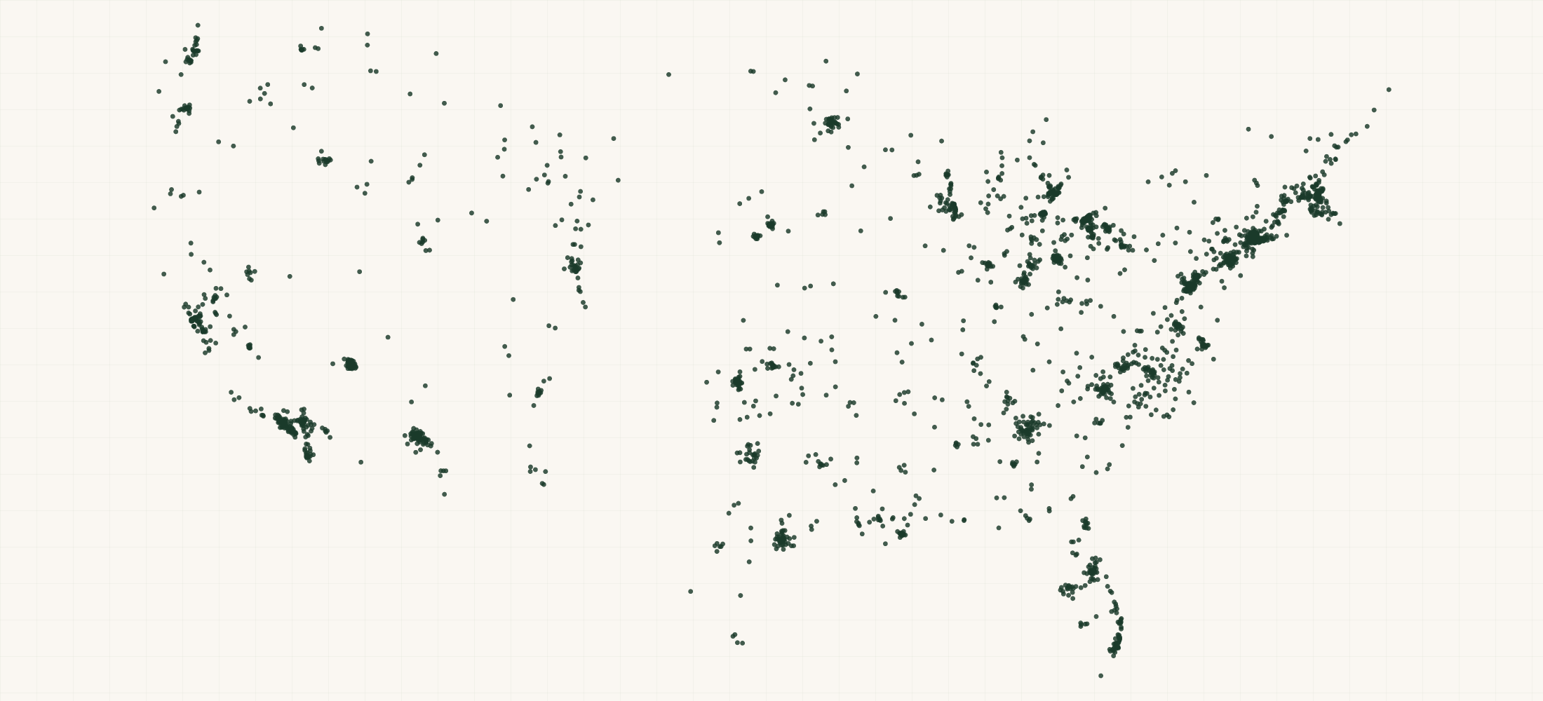 Map of where the US Community/Behavioral Health Providers are