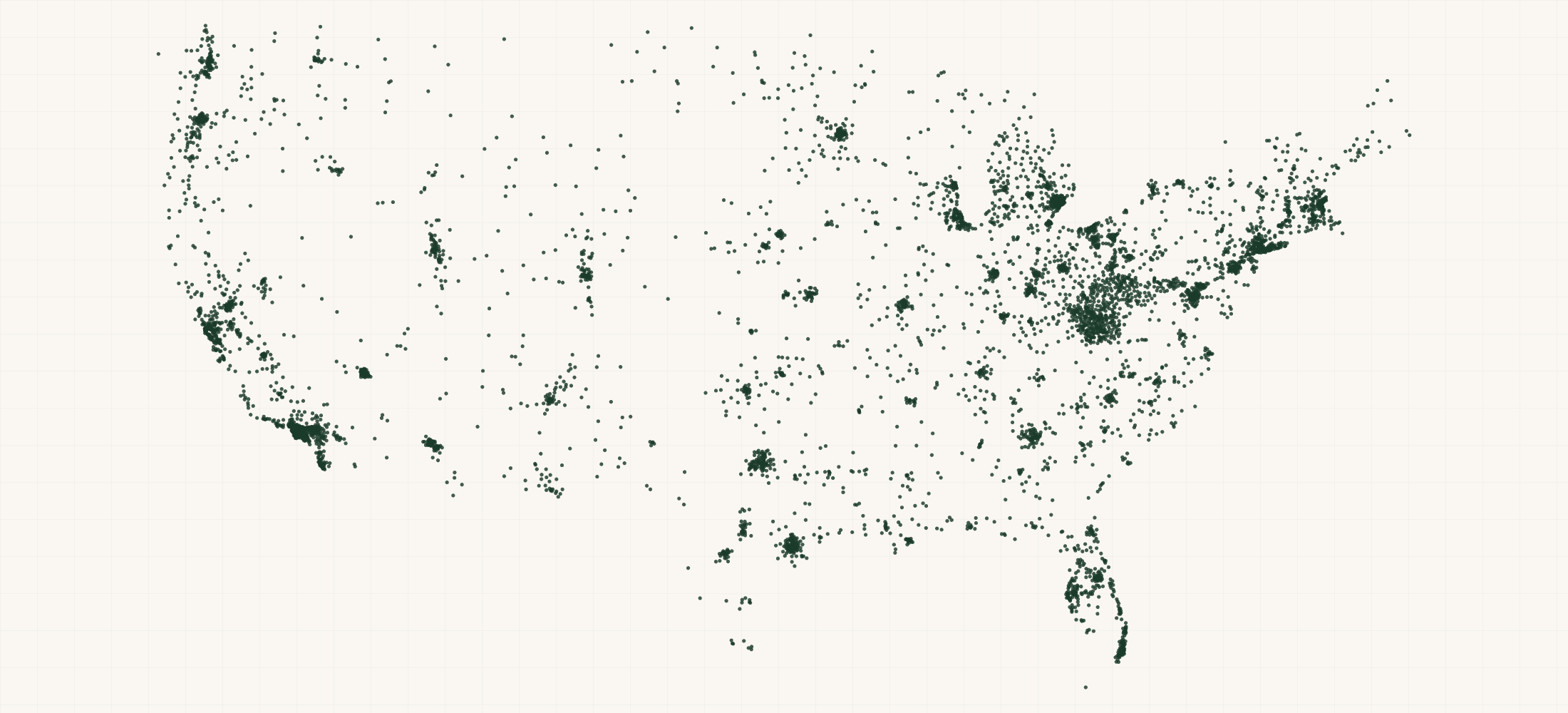 Map of where the US Community Health Worker Providers are