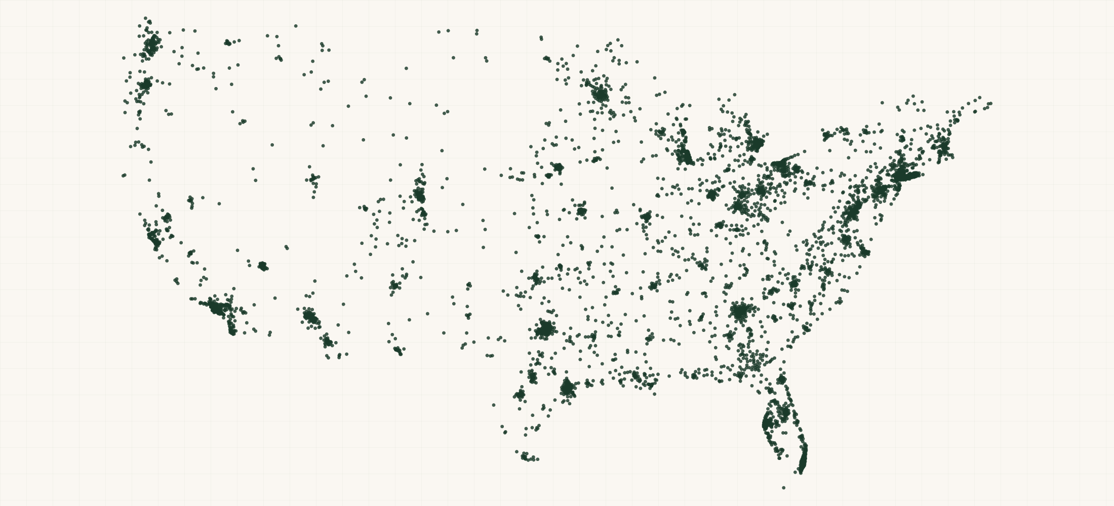Map of where the US Contractor Providers are