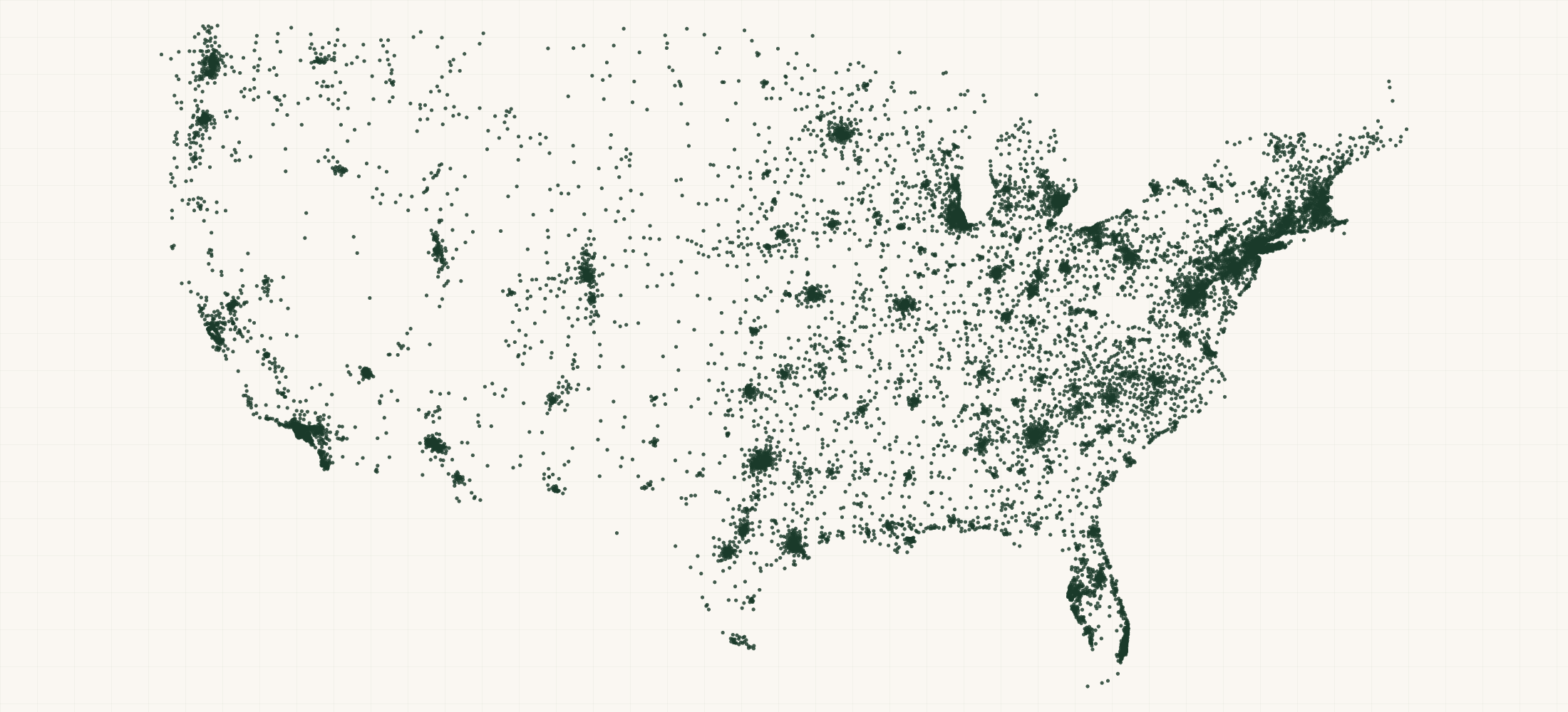 Map of where the US Counselor Practices are
