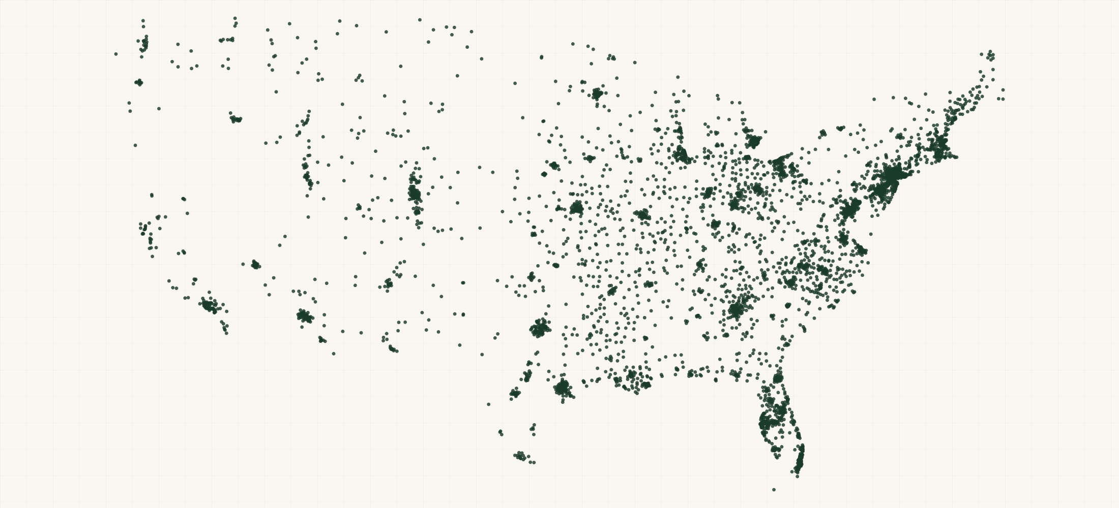Map of where the US Day Training, Developmentally Disabled Services Practices are