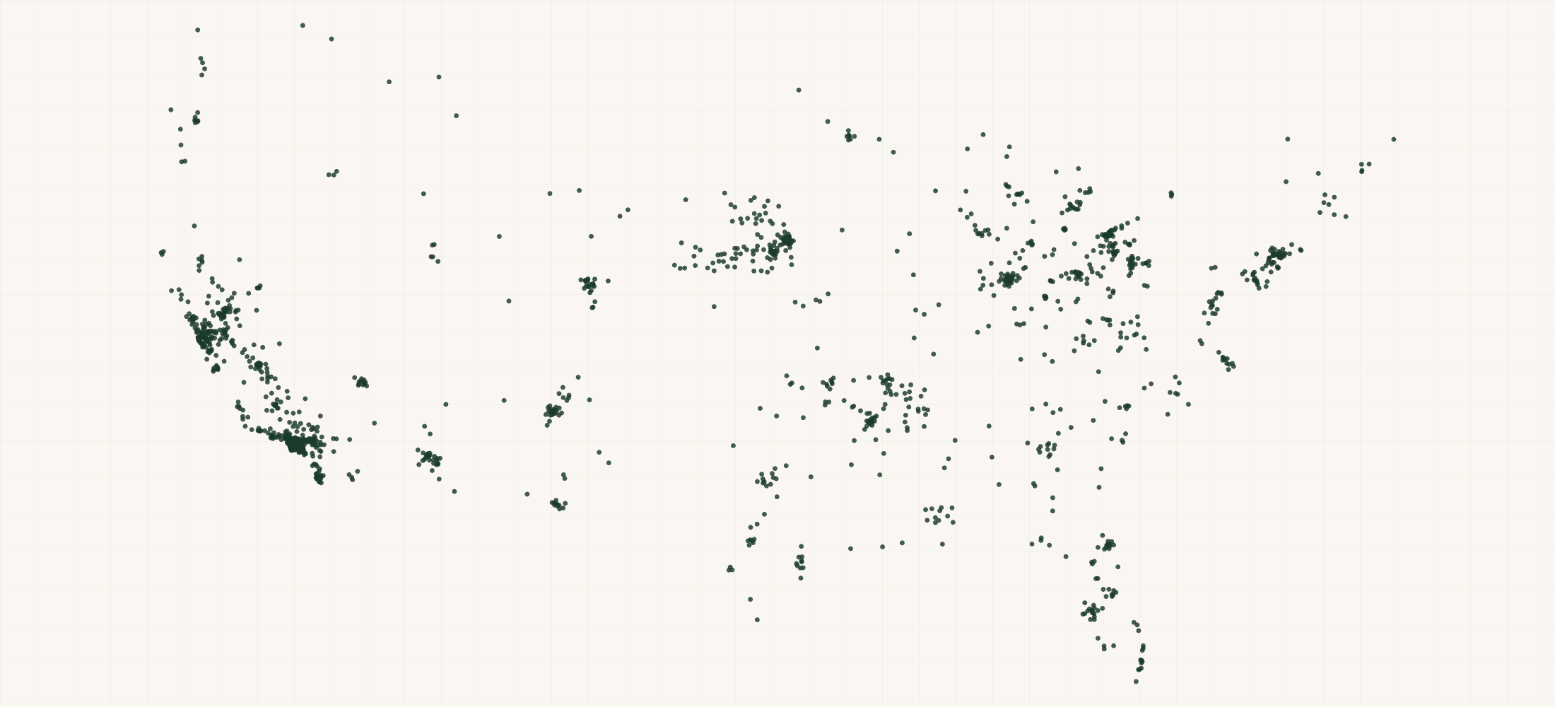 Map of where the US Day Training/Habilitation Specialist Providers are