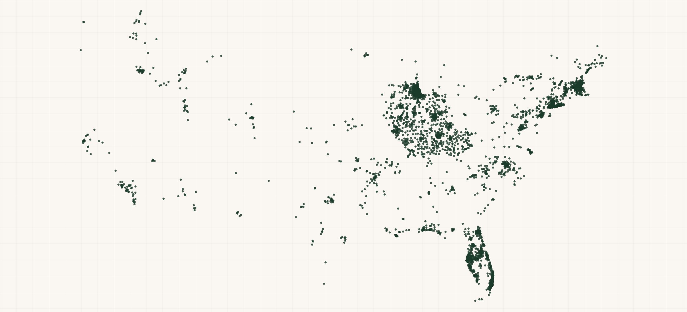 Map of where the US Developmental Therapist Providers are