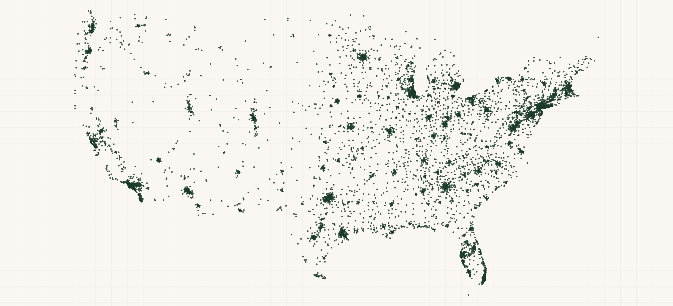 Map of where the US Eyewear Supplier Practices are