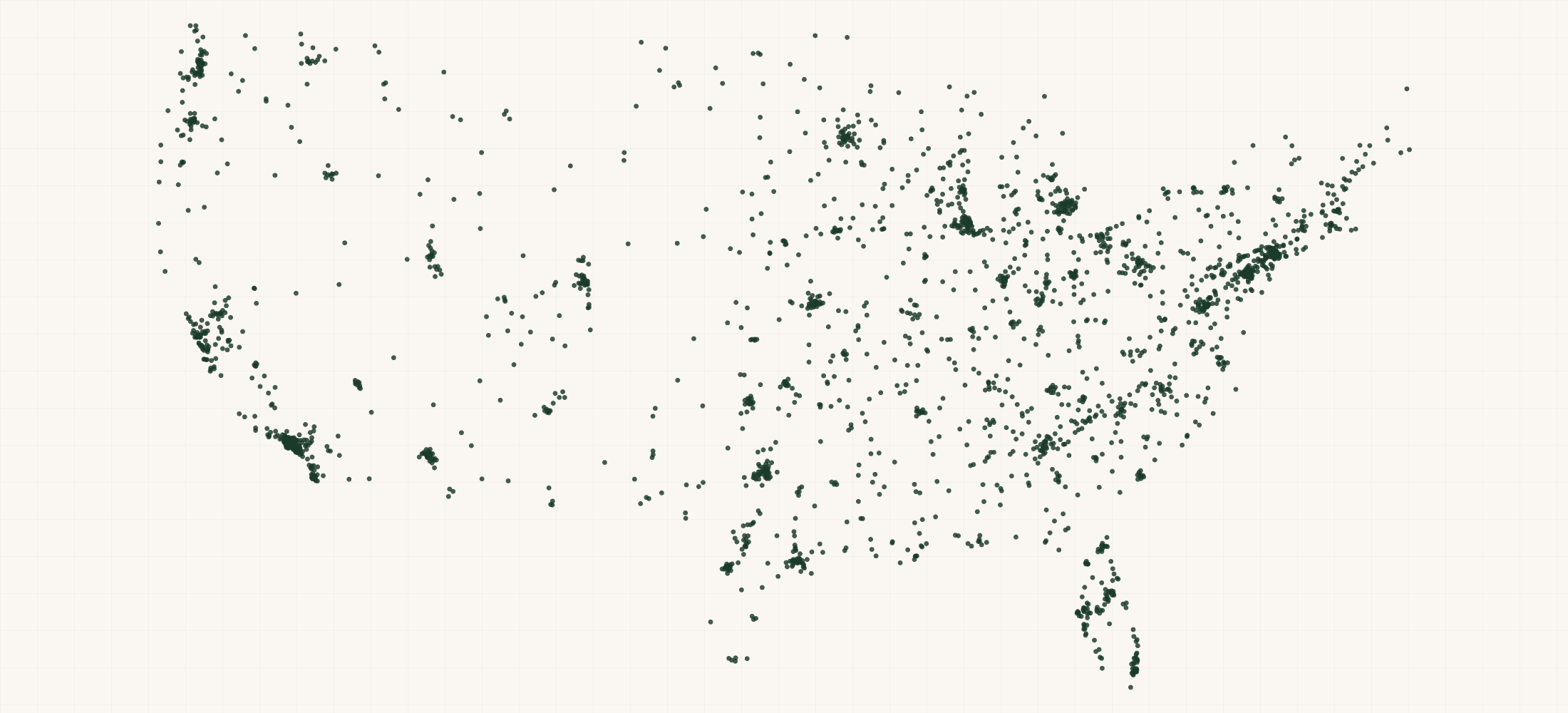 Map of where the US Family Medicine Providers are