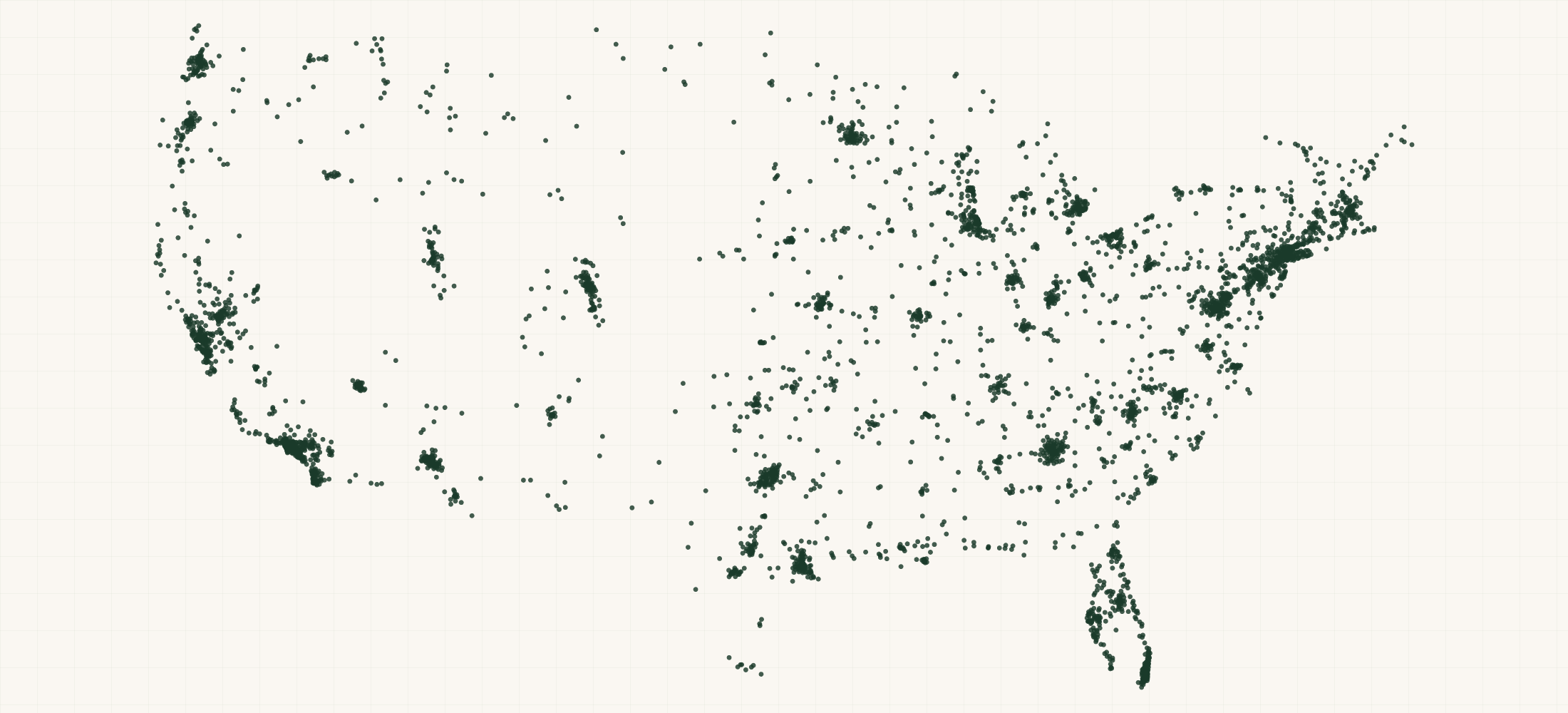 Map of where the US Health & Wellness Coach Providers are