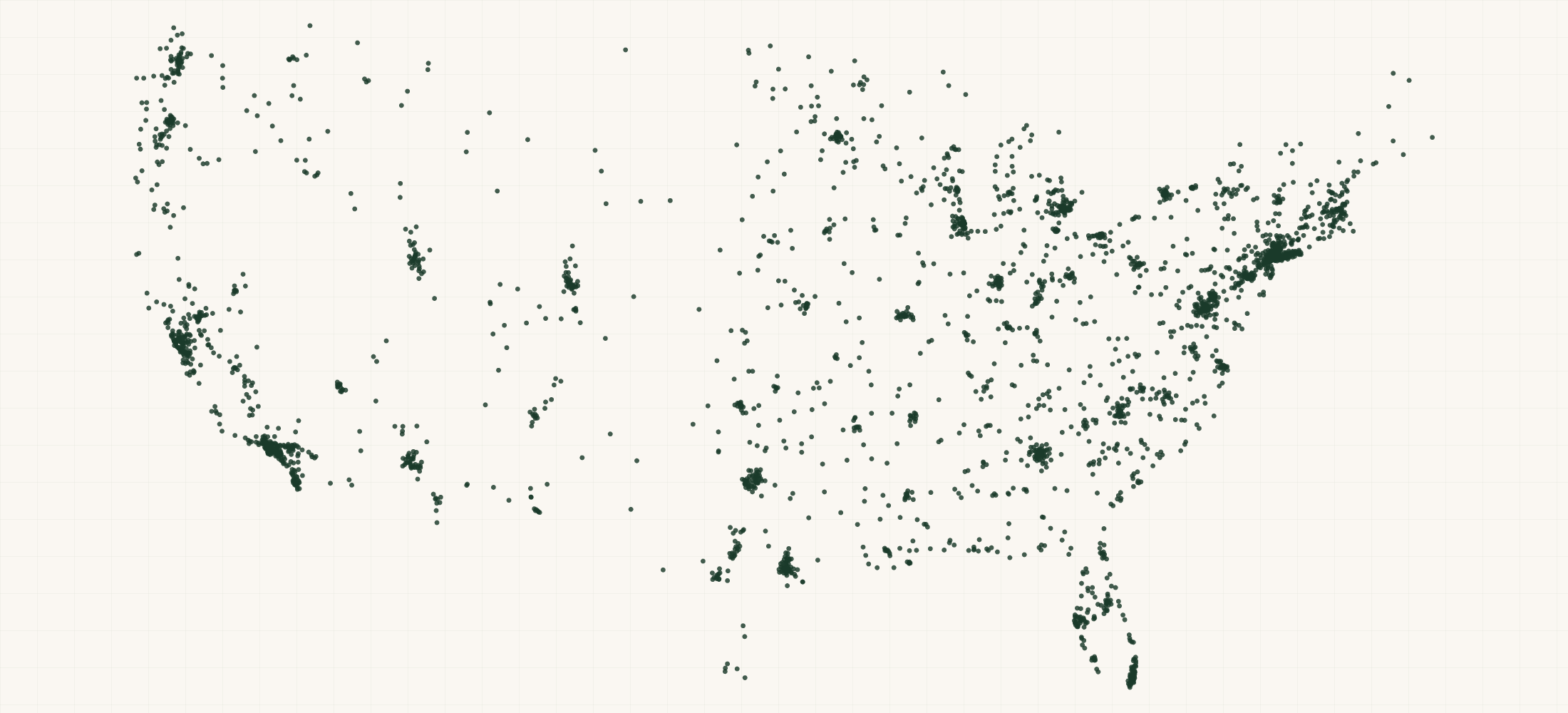Map of where the US Health Educator Providers are