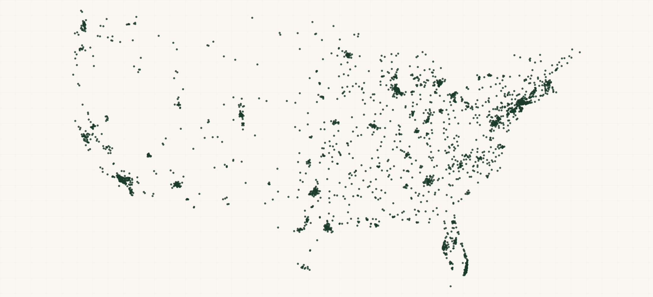 Map of where the US Healthcare Organizations are