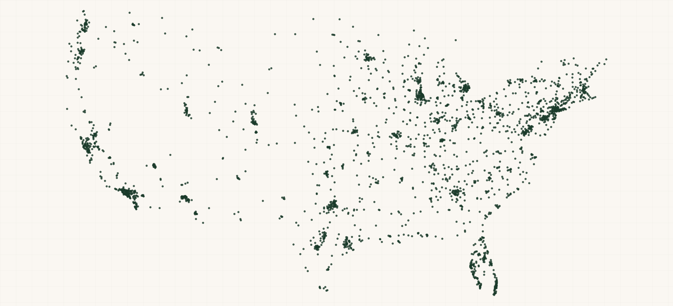 Map of where the US Hearing Aid Equipment Practices are