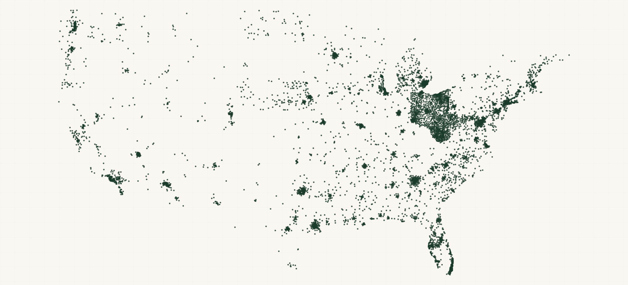 Map of where the US Home Health Aide Providers are