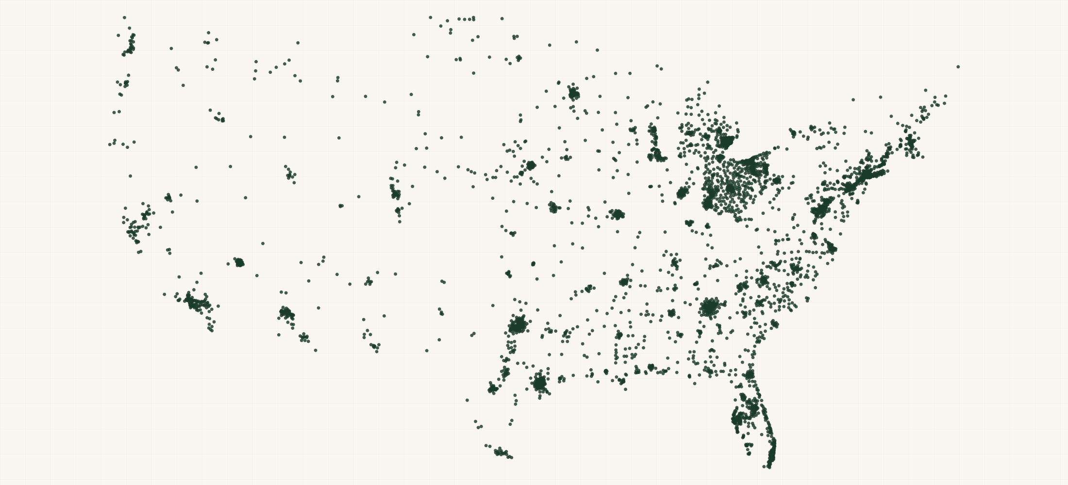 Map of where the US Home Health Providers are