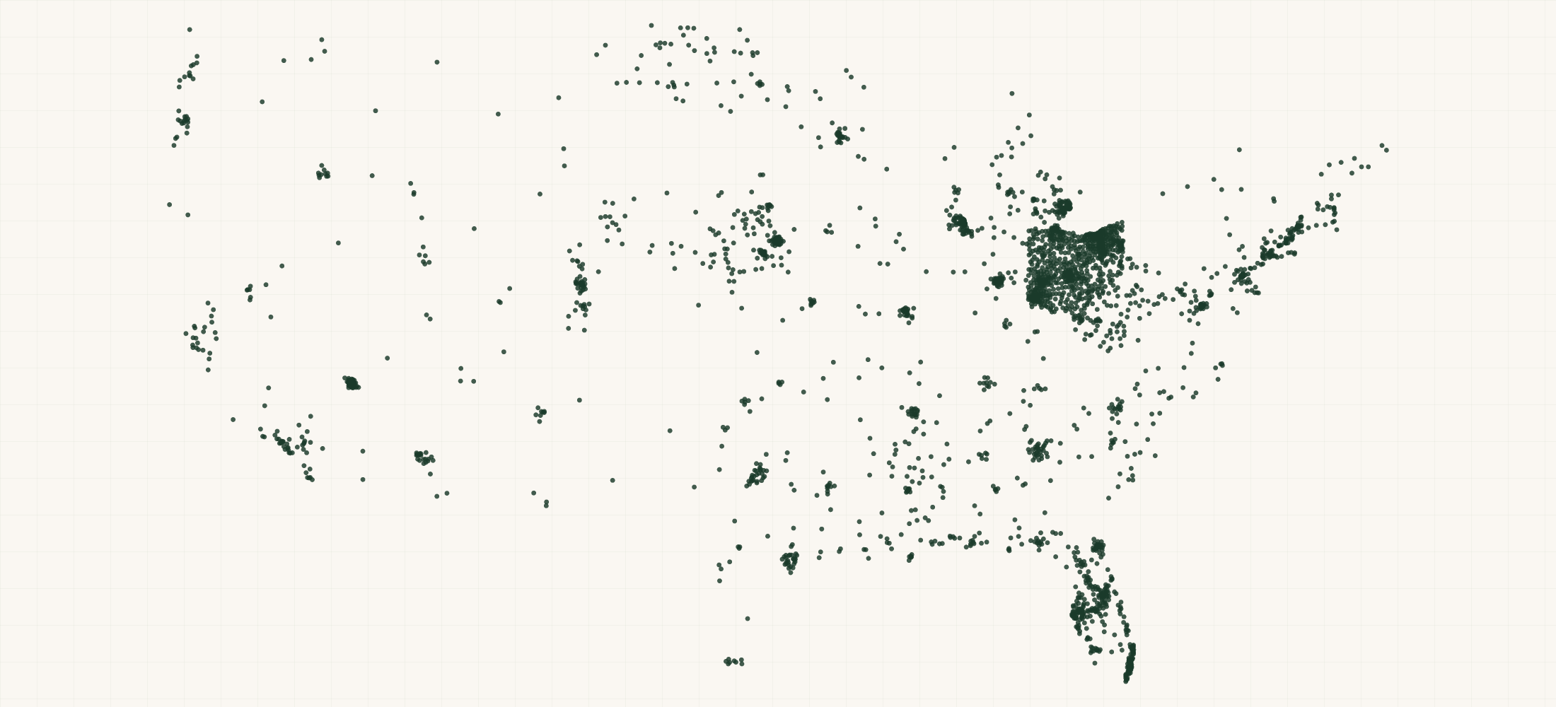 Map of where the US Homemaker Providers are
