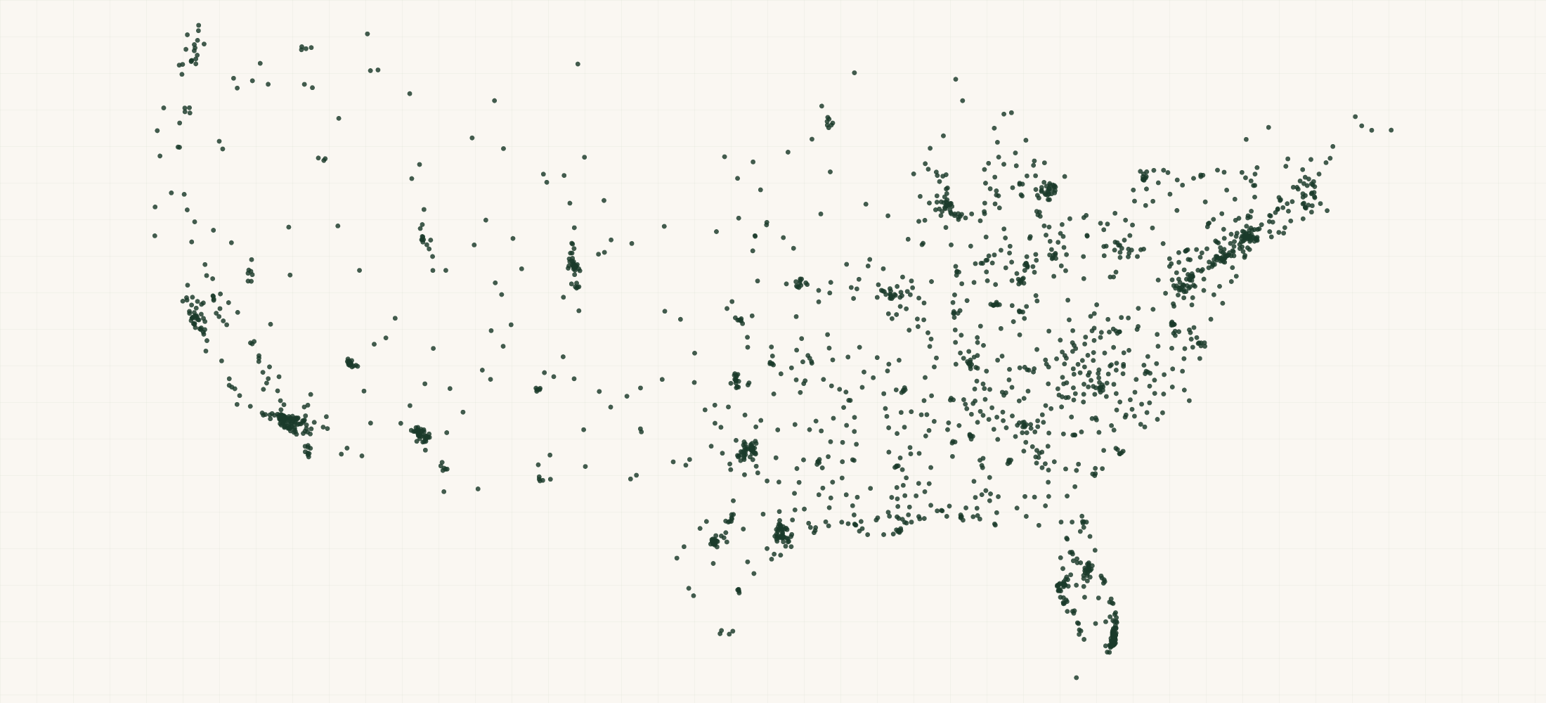 Map of where the US Hospitalist Practices are
