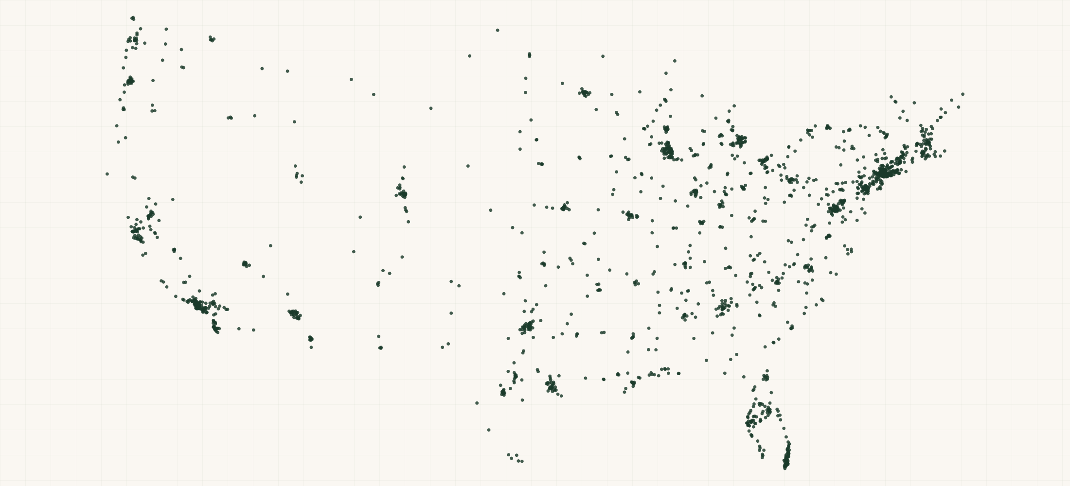 Map of where the US Internal Medicine Providers are