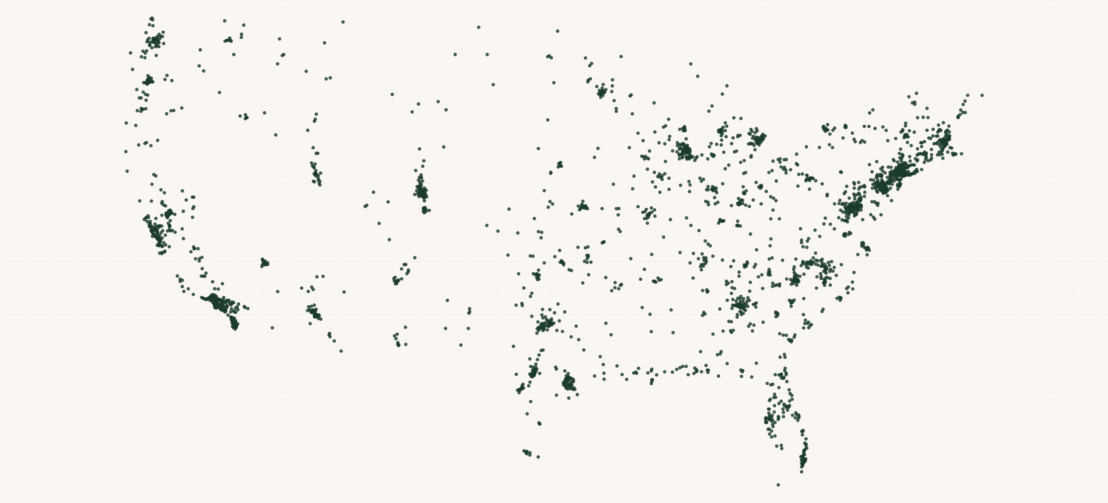 Map of where the US Lactation Consultant, Non-RN Providers are