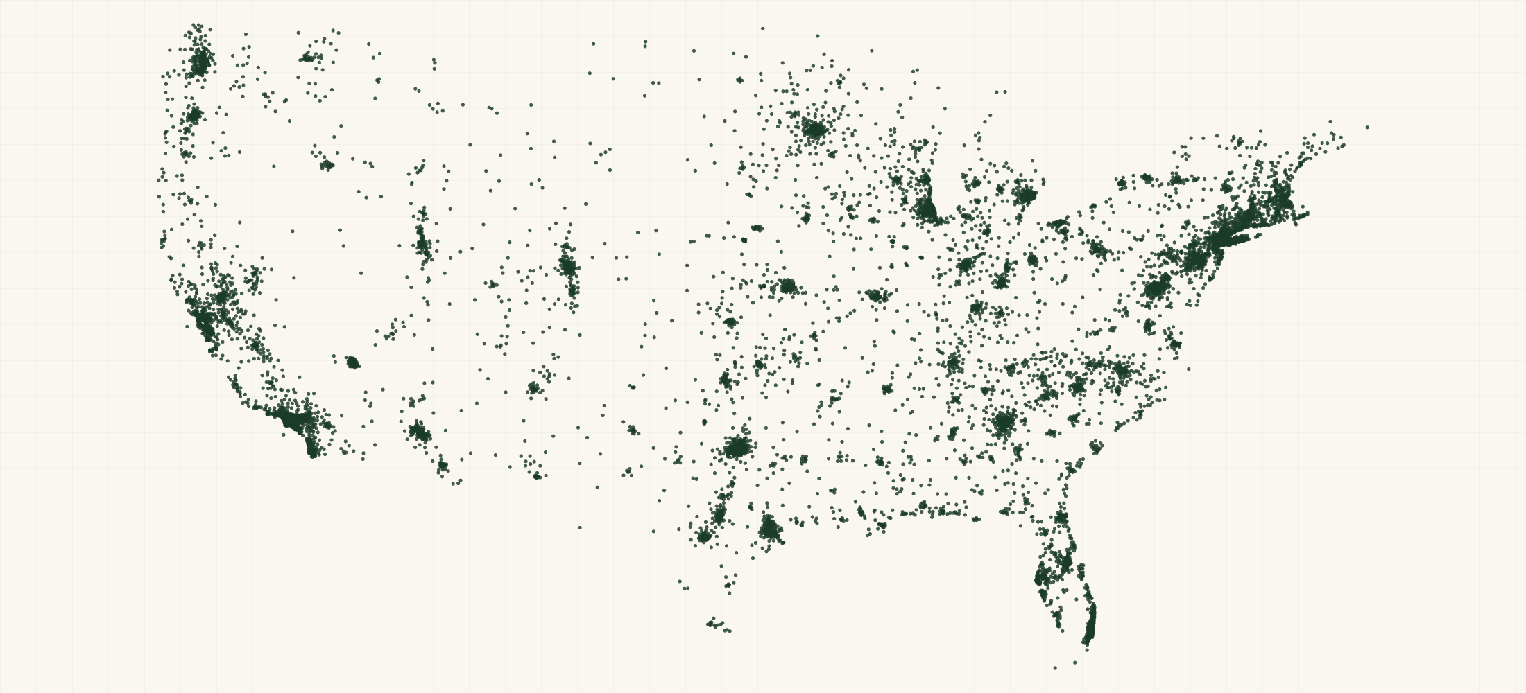 Map of where the US Marriage & Family Therapist Providers are