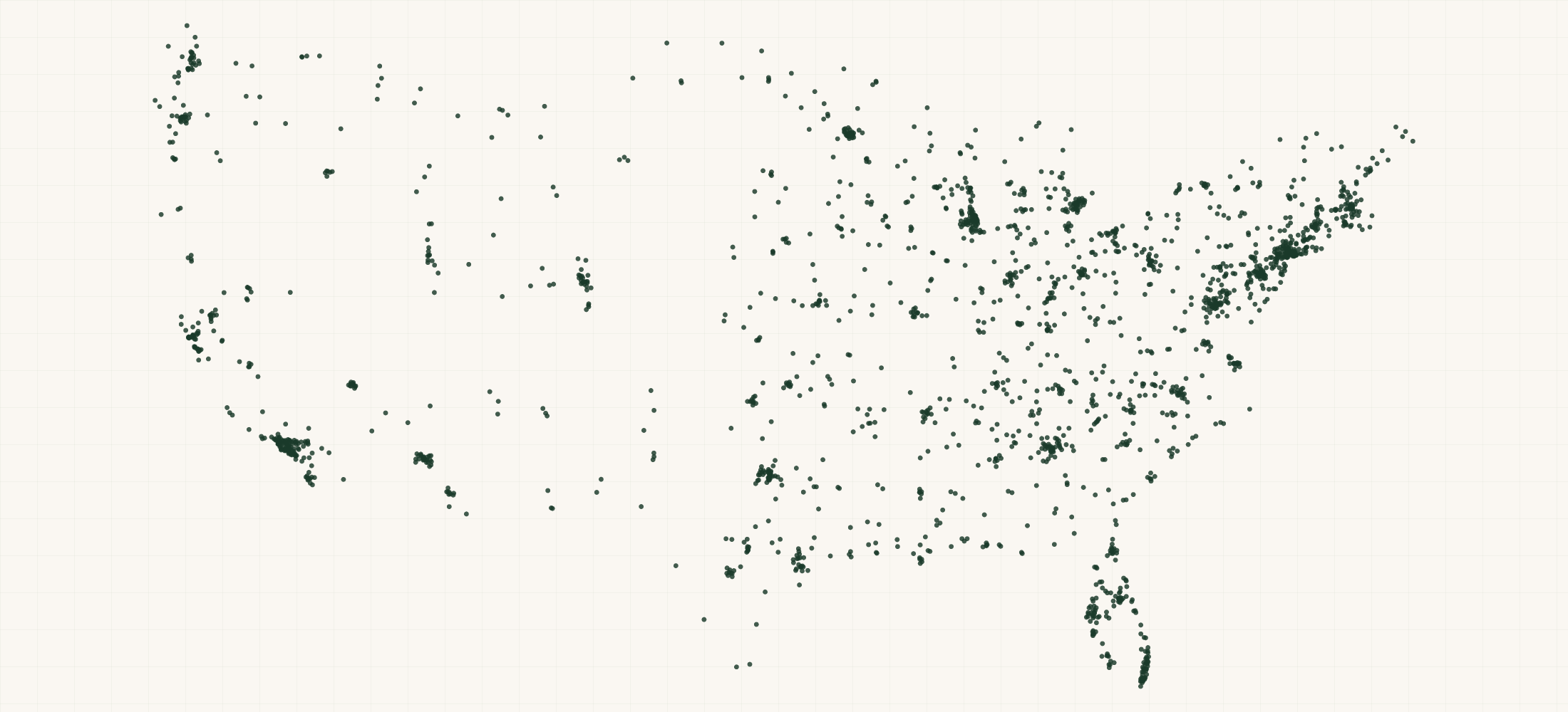 Map of where the US Medicare-Enrolled Clinicians are