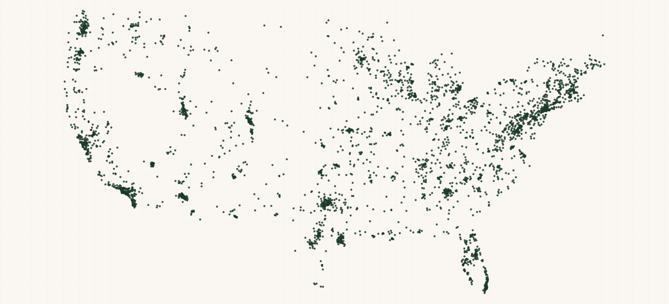 Map of where the US Midwife Providers are