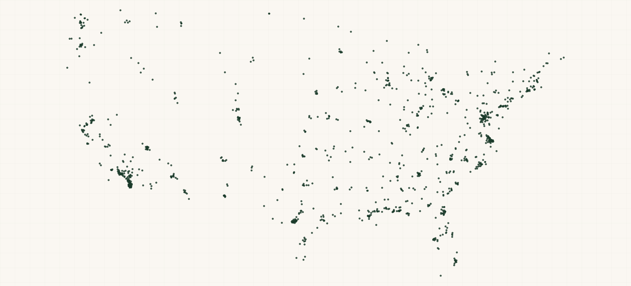 Map of where the US Military Health Care Provider Providers are