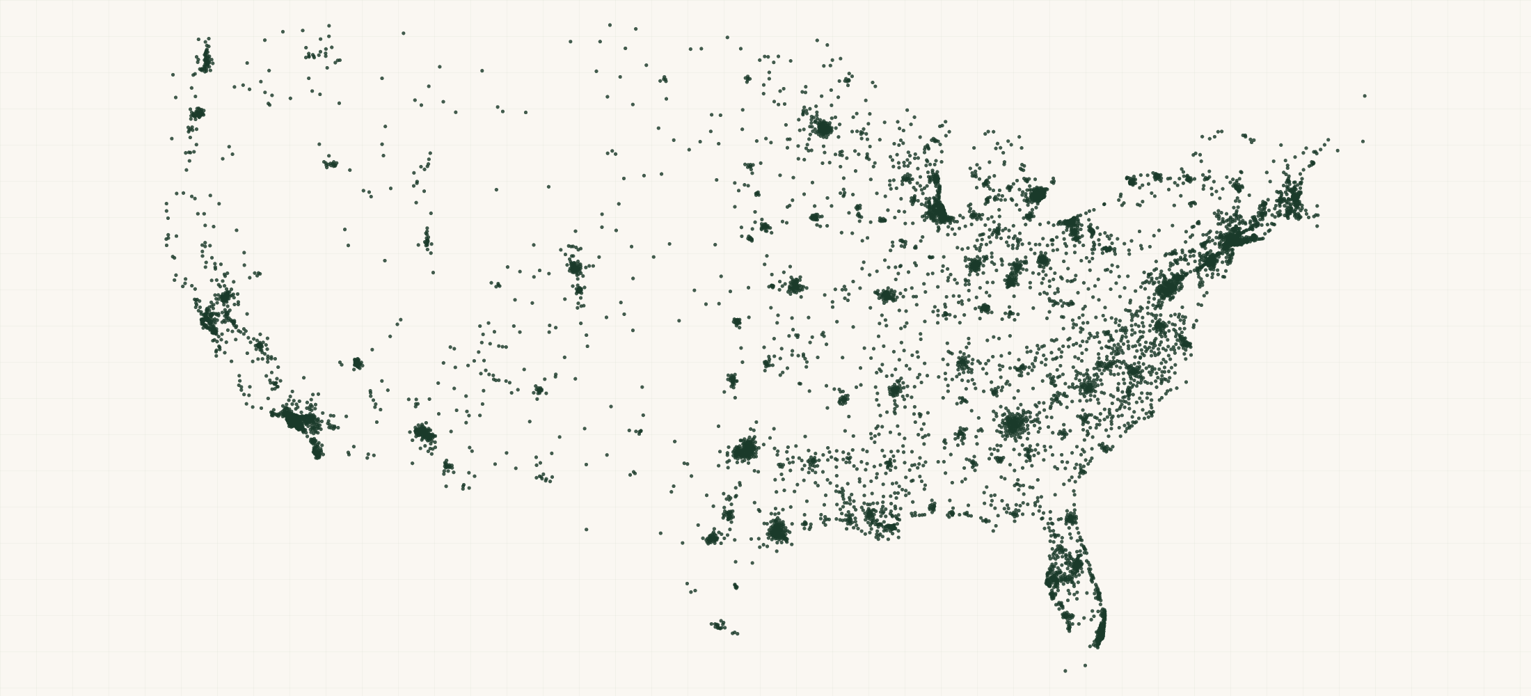 Map of where the US Non-emergency Medical Transport (VAN) Practices are