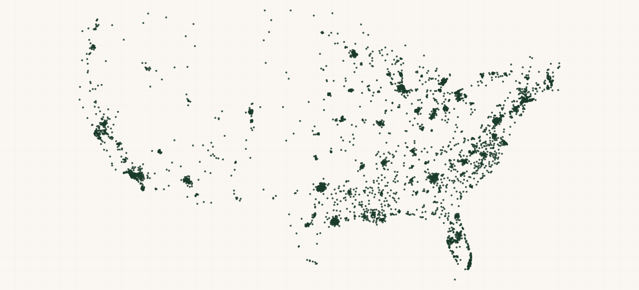 Map of where the US Non-emergency Medical Transport (VAN) Providers are