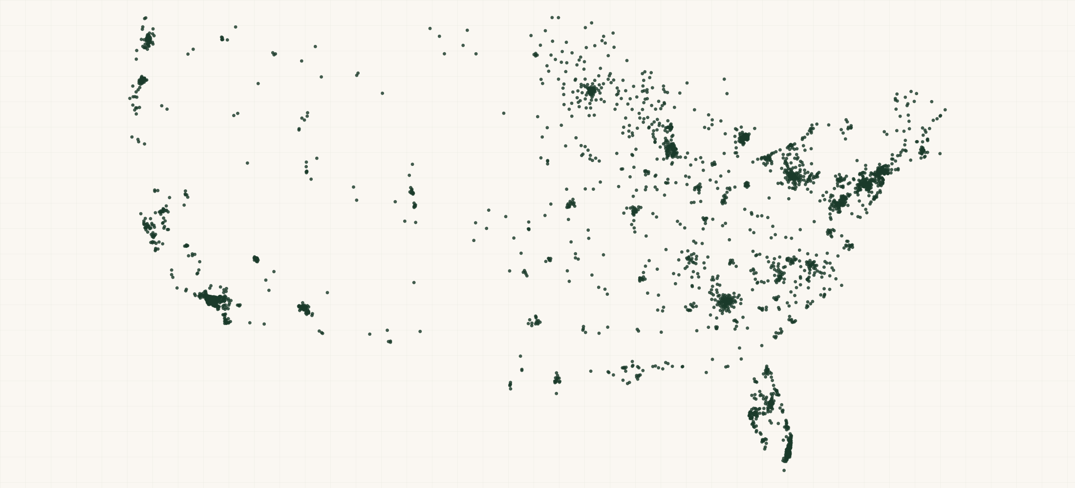 Map of where the US Non-Pharmacy Dispensing Site Practices are