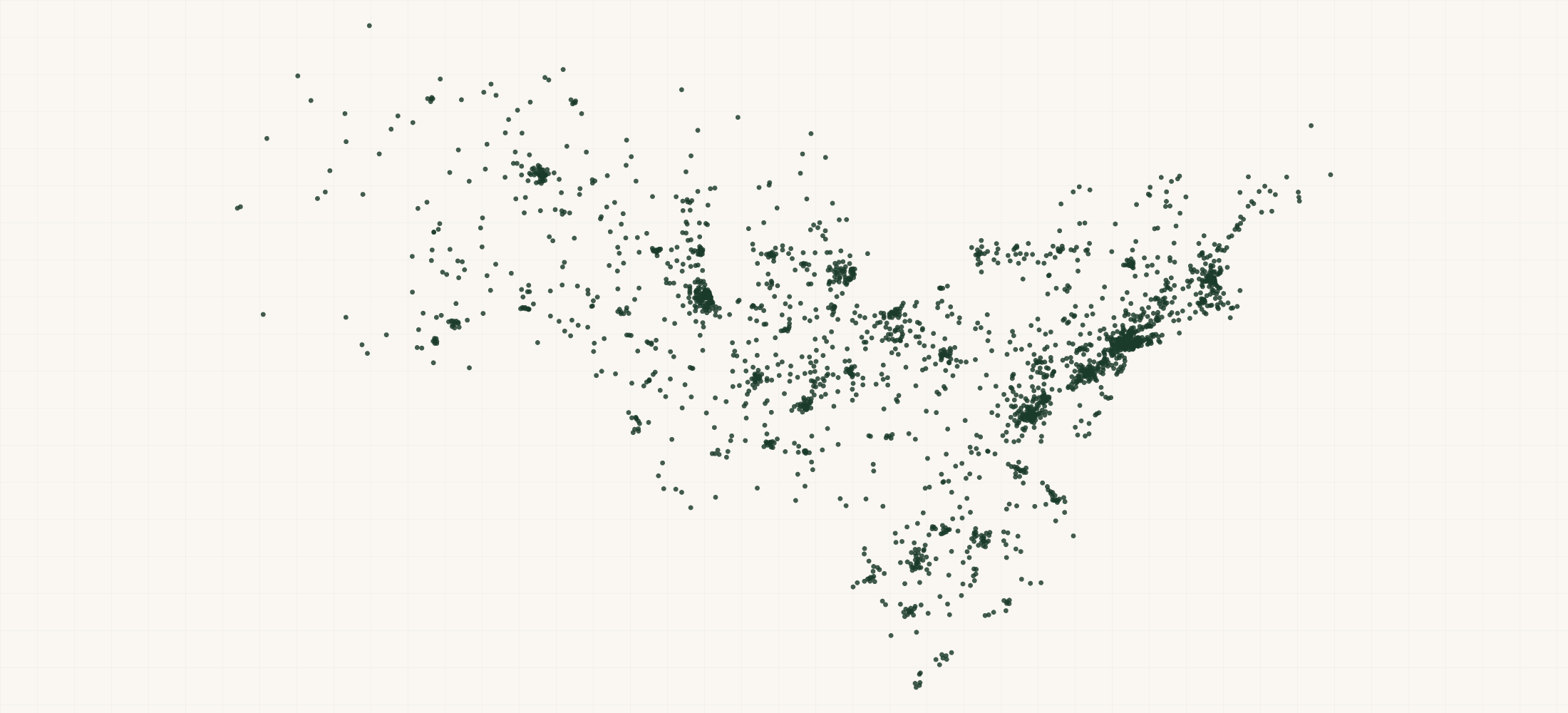 Map of where the US Nonprofits — With Named Officer are