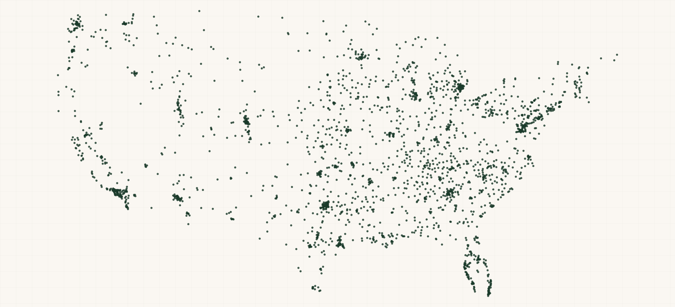 Map of where the US Nurse Anesthetist, Certified Registered Practices are