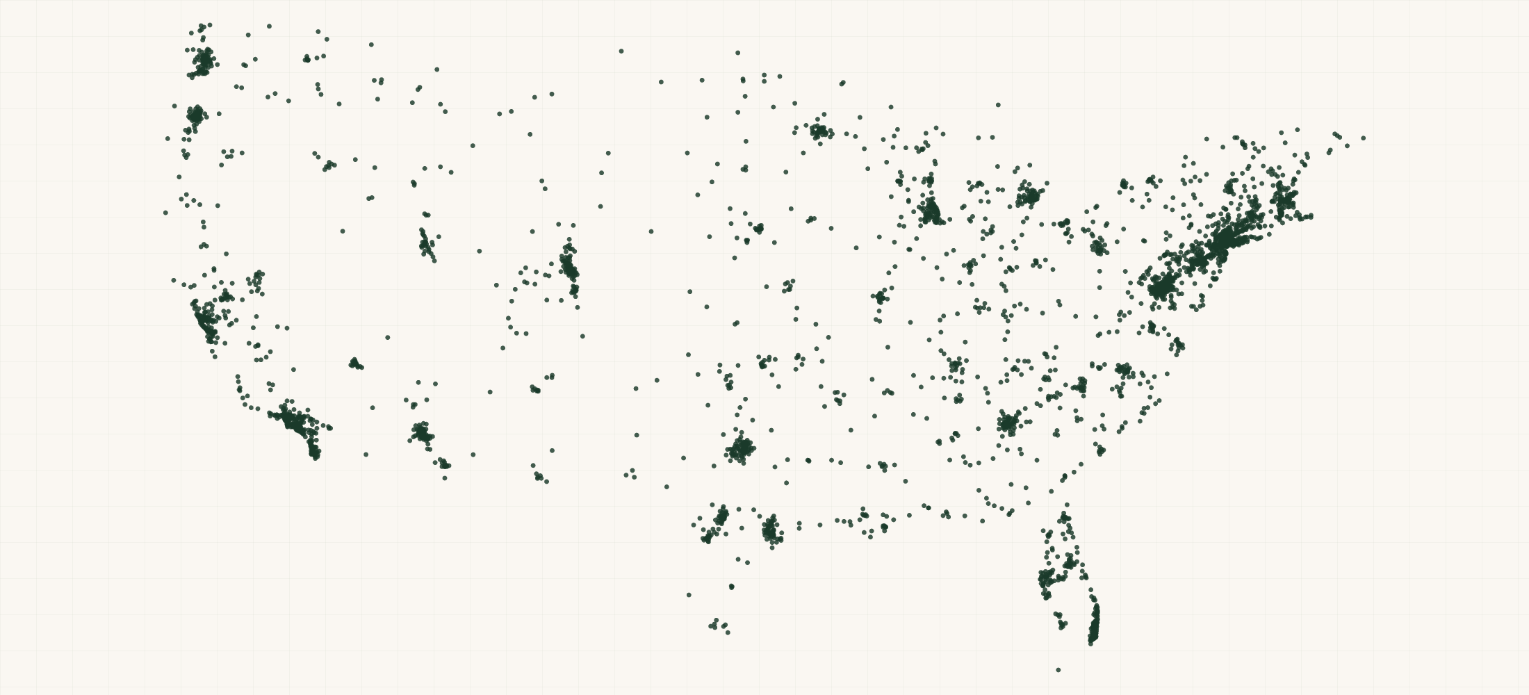 Map of where the US Nutritionist Providers are